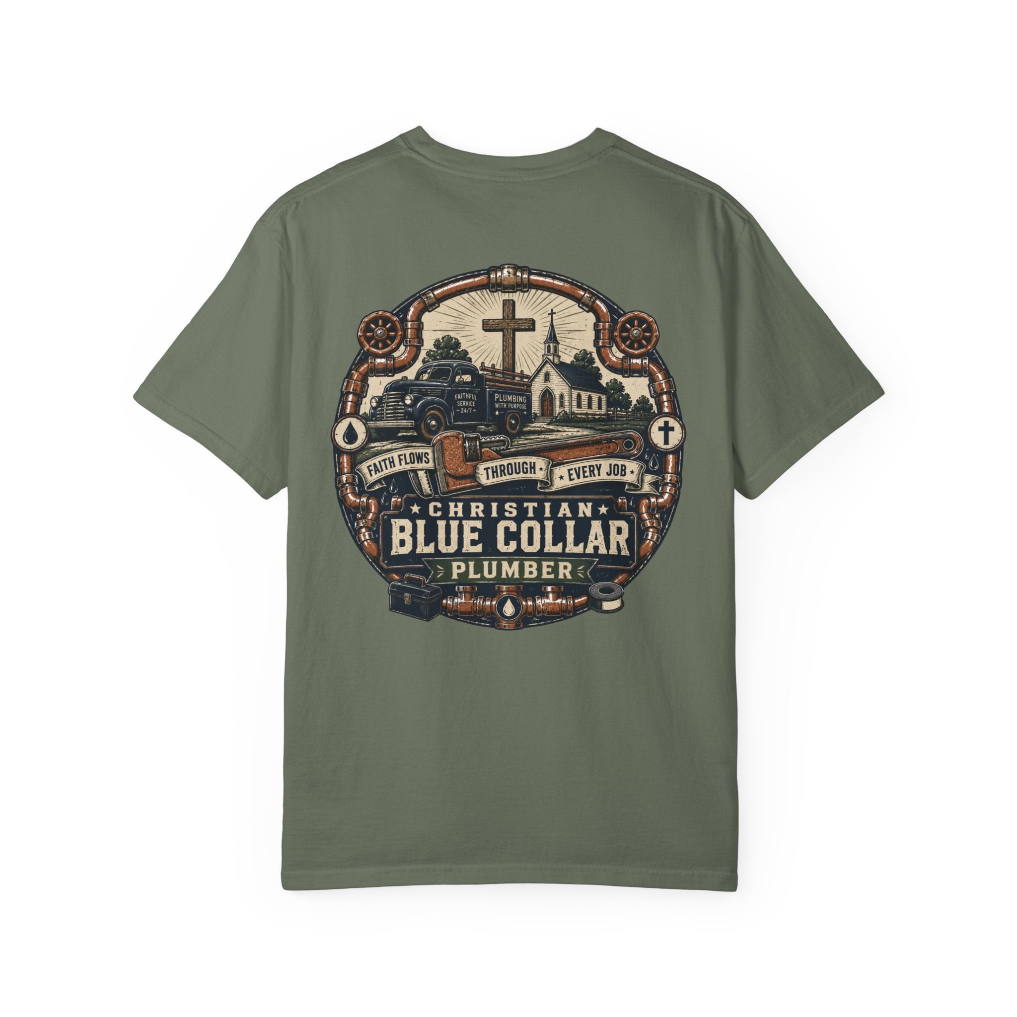 Faith Flows Through Every Job T-Shirt