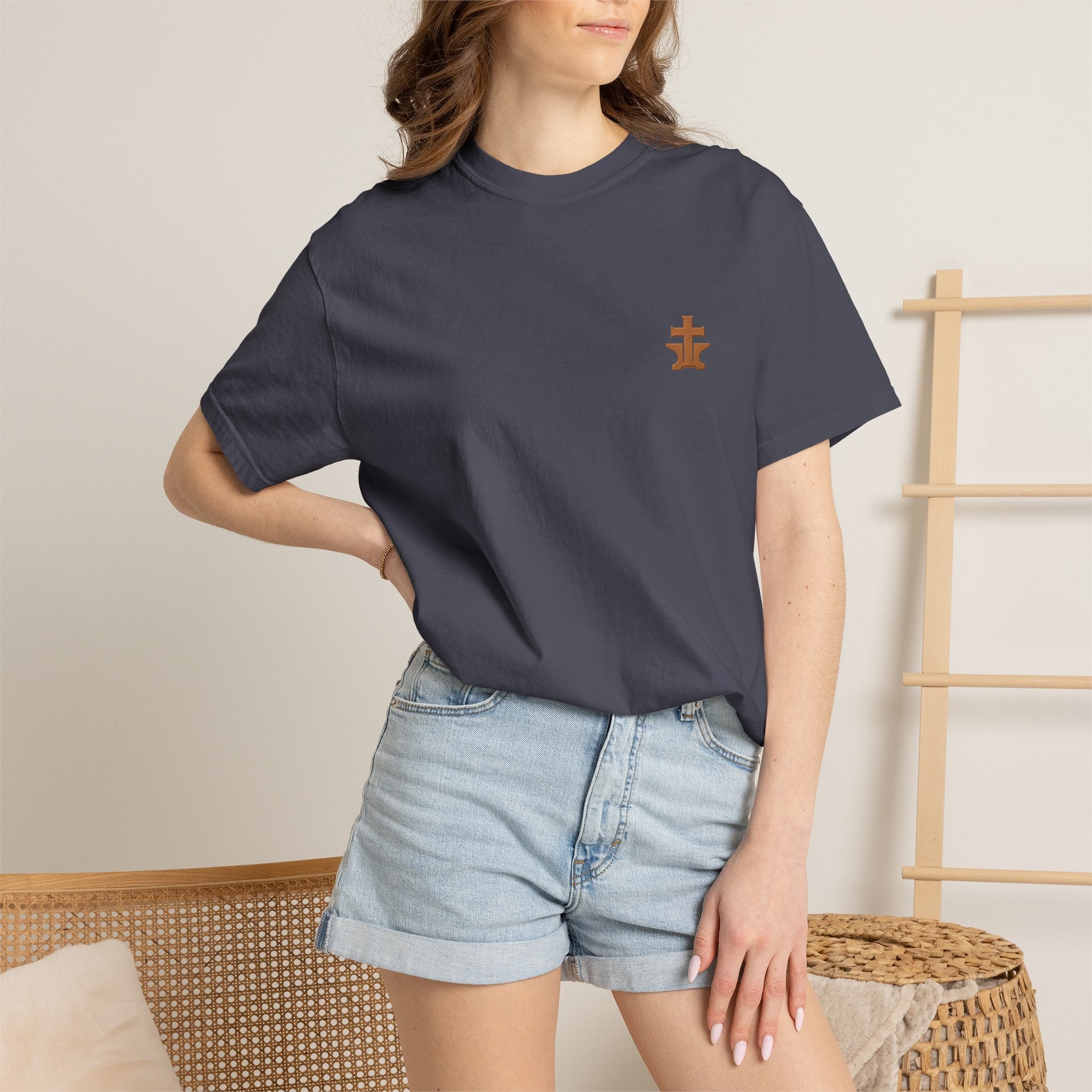 Cross & Grit - Blue Collar Kingdom Builder Comfort Colors 1717 T-Shirt