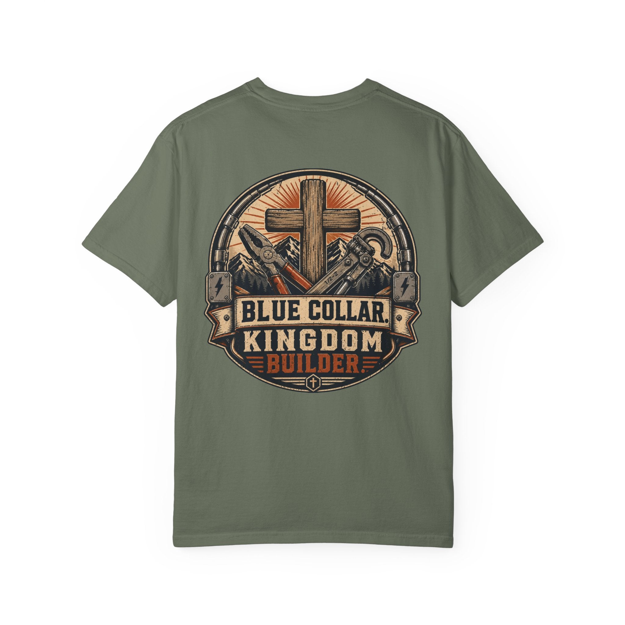 Cross & Grit - Blue Collar Kingdom Builder Comfort Colors 1717 T-Shirt
