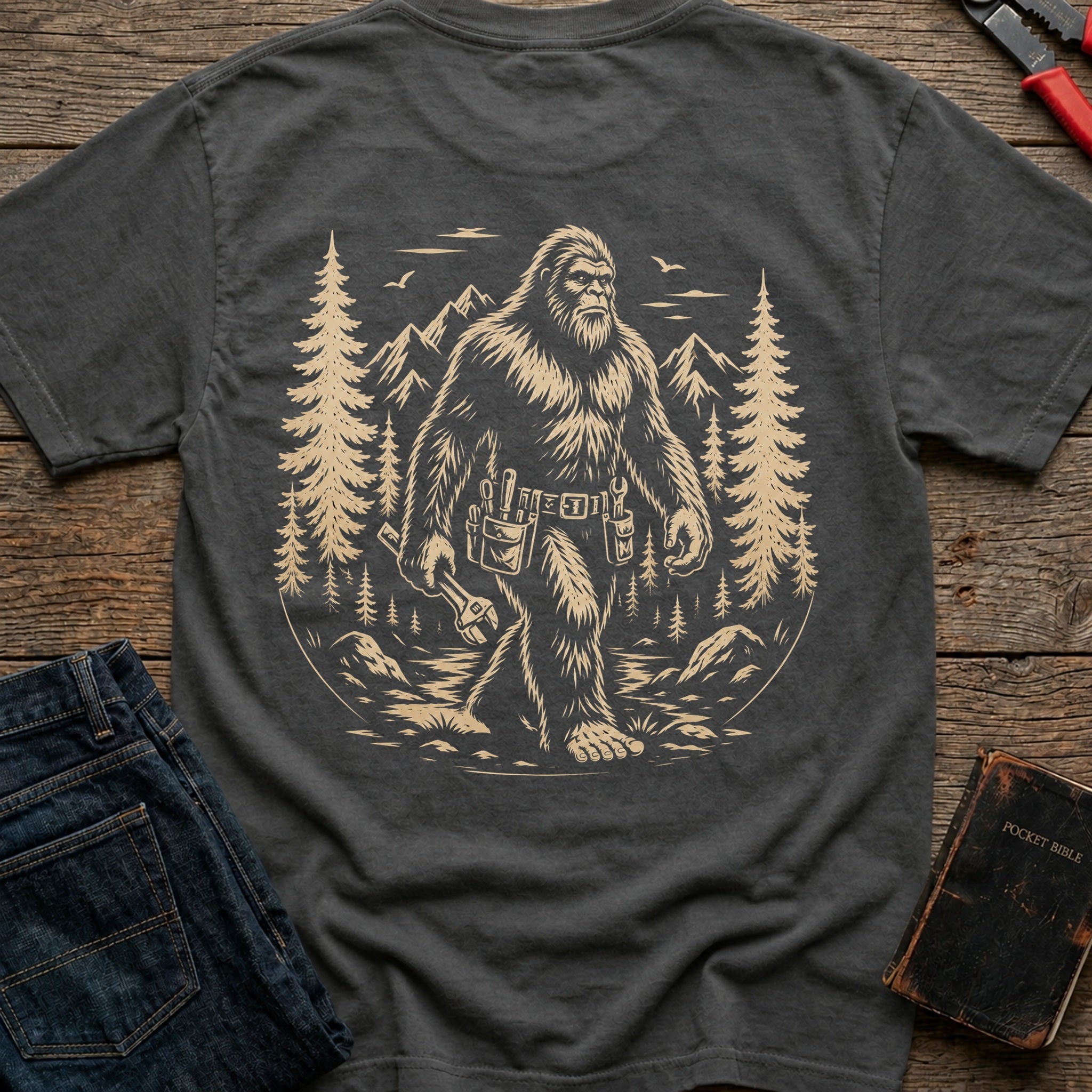 CrossGritOS|asset=6|template=1|color=Pepper|view=back|file=Bigfoot-Electrician-T-Shirt-6a4d3ed23fcdce69cd0adc74-printify-art-1-2_Pepper_back_template-1.jpg