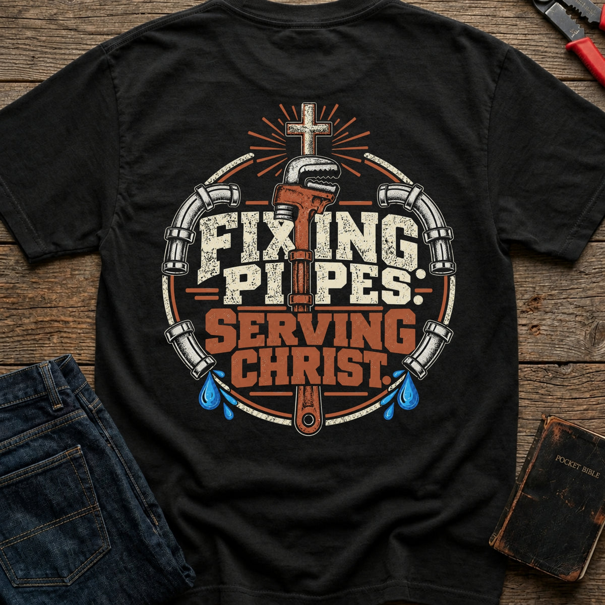 Fixing Pipes Serving Christ T-Shirt