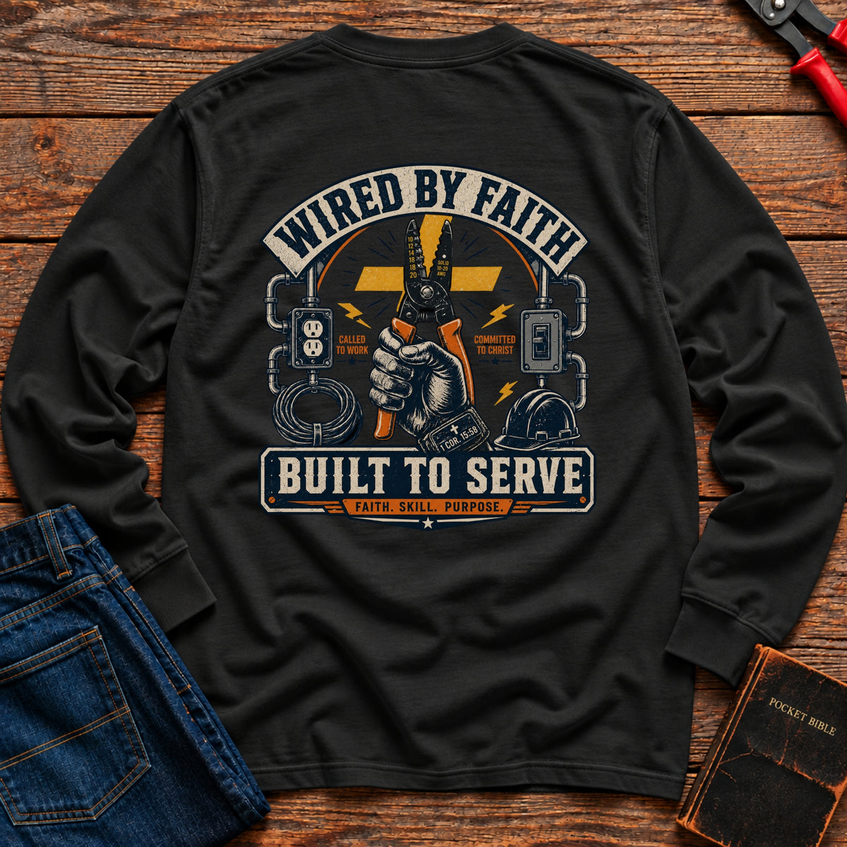 Wired By Faith Long Sleeve T-Shirt