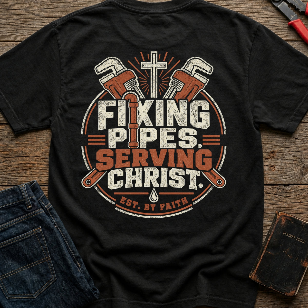 Fixing Pipes Serving Christ T-Shirt