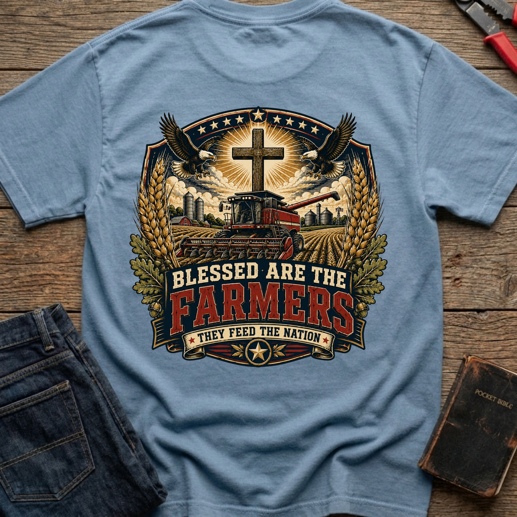 CrossGritOS|asset=68|template=6|color=Blue Jean|view=back|file=Blessed-Are-The-Farmers-T-Shirt-6a4ffdbf6dfed496800ad161-printify-art-1-2_Blue-Jean_back_template-6.jpg