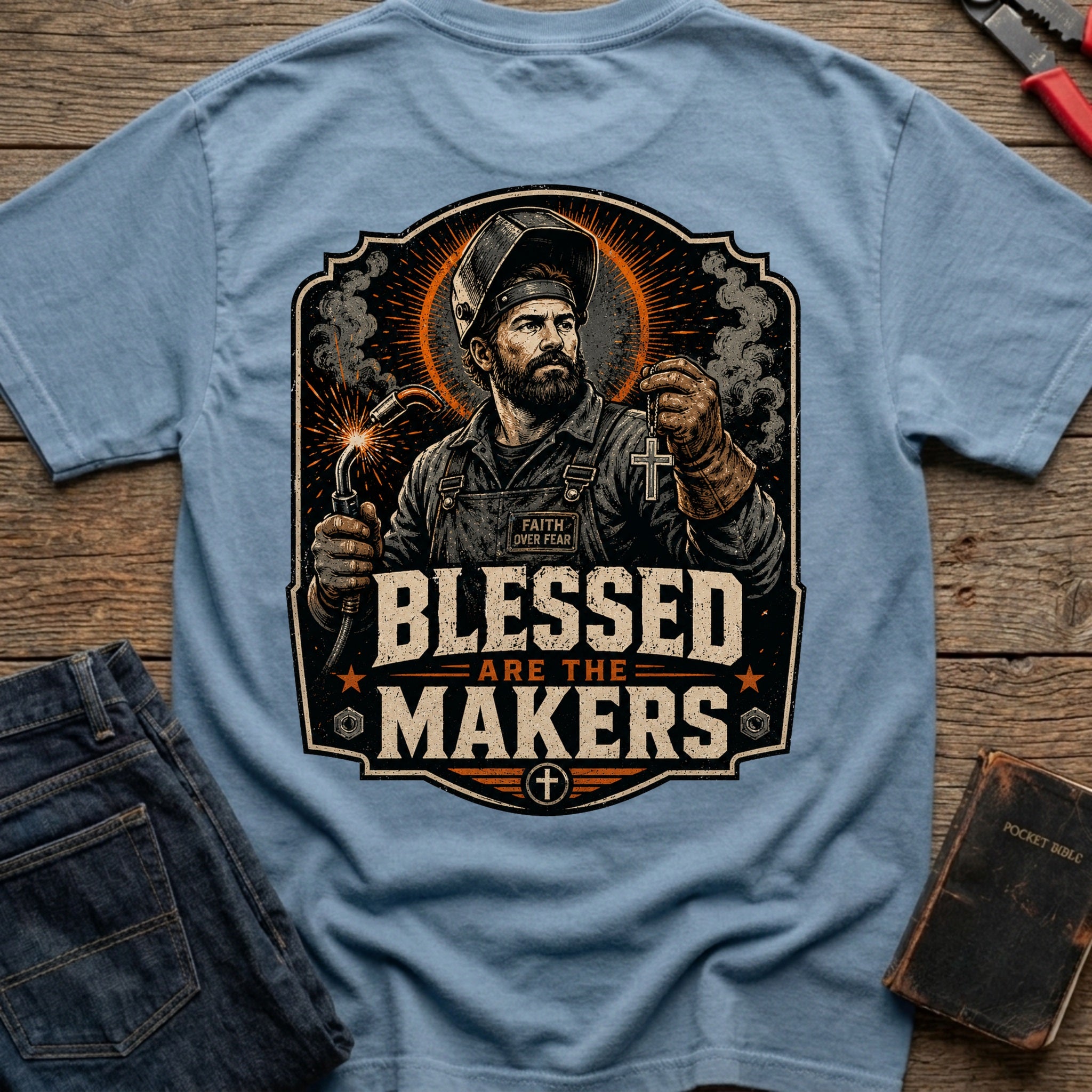 CrossGritOS|asset=82|template=6|color=Blue Jean|view=back|file=Blessed-Are-The-Makers-T-Shirt-6a4fe0c1435f537ab70d2fba-printify-art-1-2_Blue-Jean_back_template-6.jpg