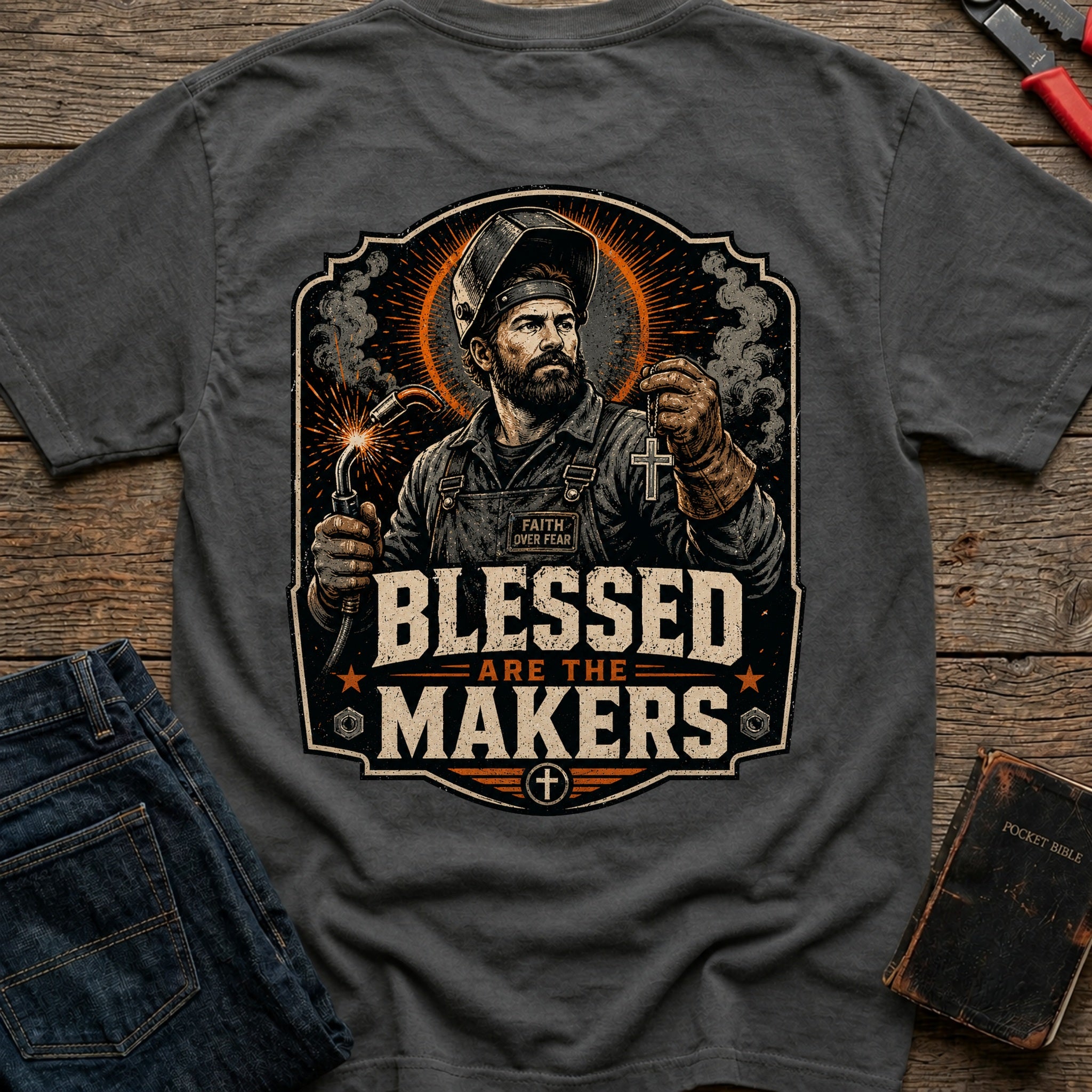 CrossGritOS|asset=82|template=1|color=Pepper|view=back|file=Blessed-Are-The-Makers-T-Shirt-6a4fe0c1435f537ab70d2fba-printify-art-1-2_Pepper_back_template-1.jpg