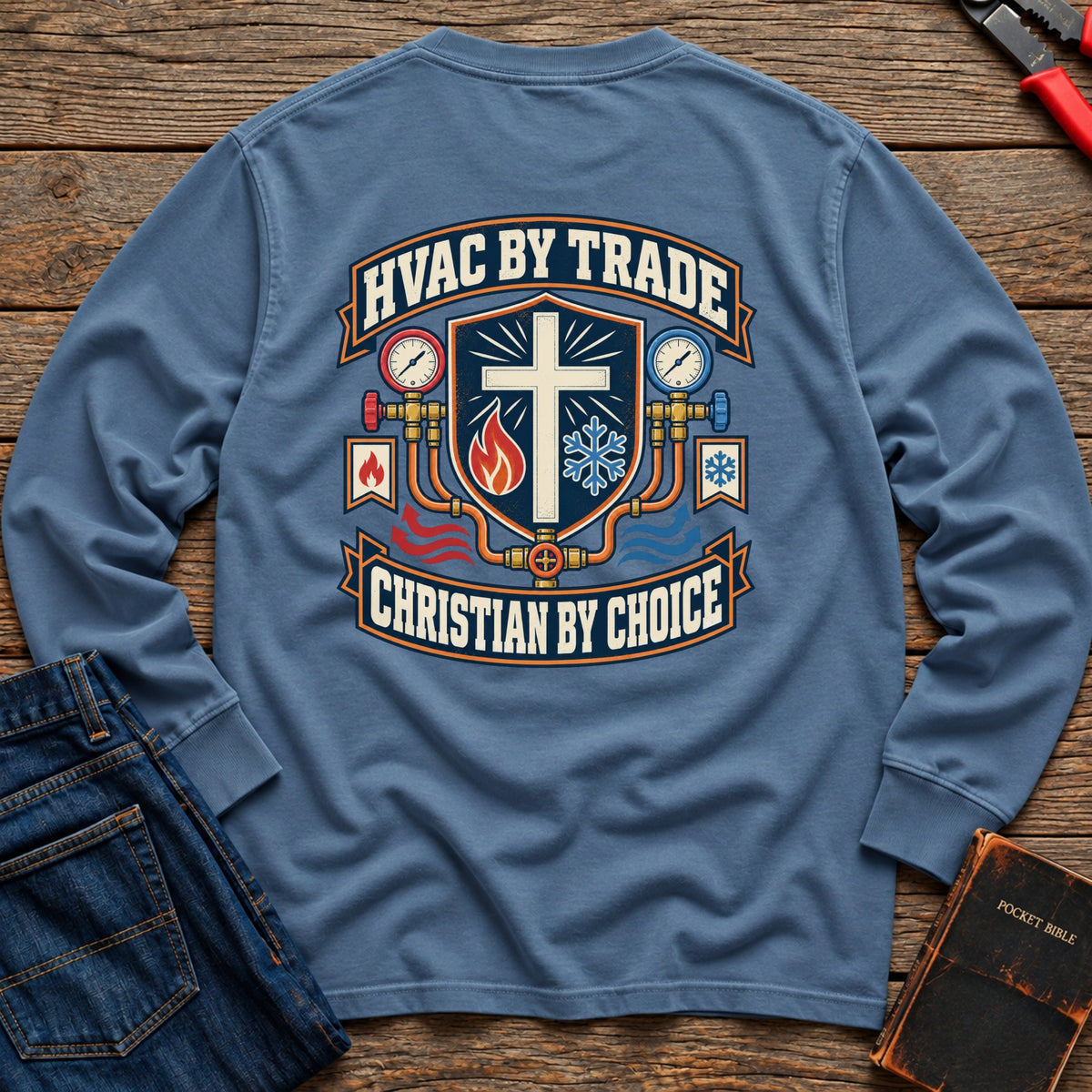 HVAC By Trade Long Sleeve T-Shirt