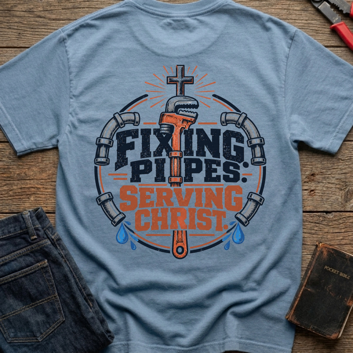 Fixing Pipes Serving Christ T-Shirt
