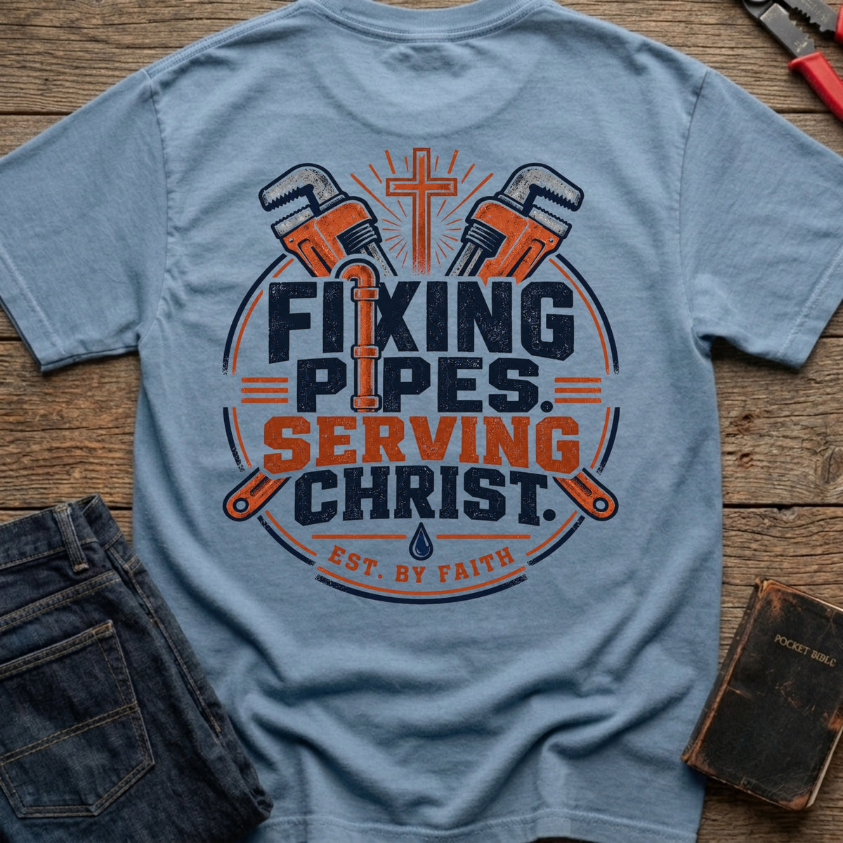 Fixing Pipes Serving Christ T-Shirt