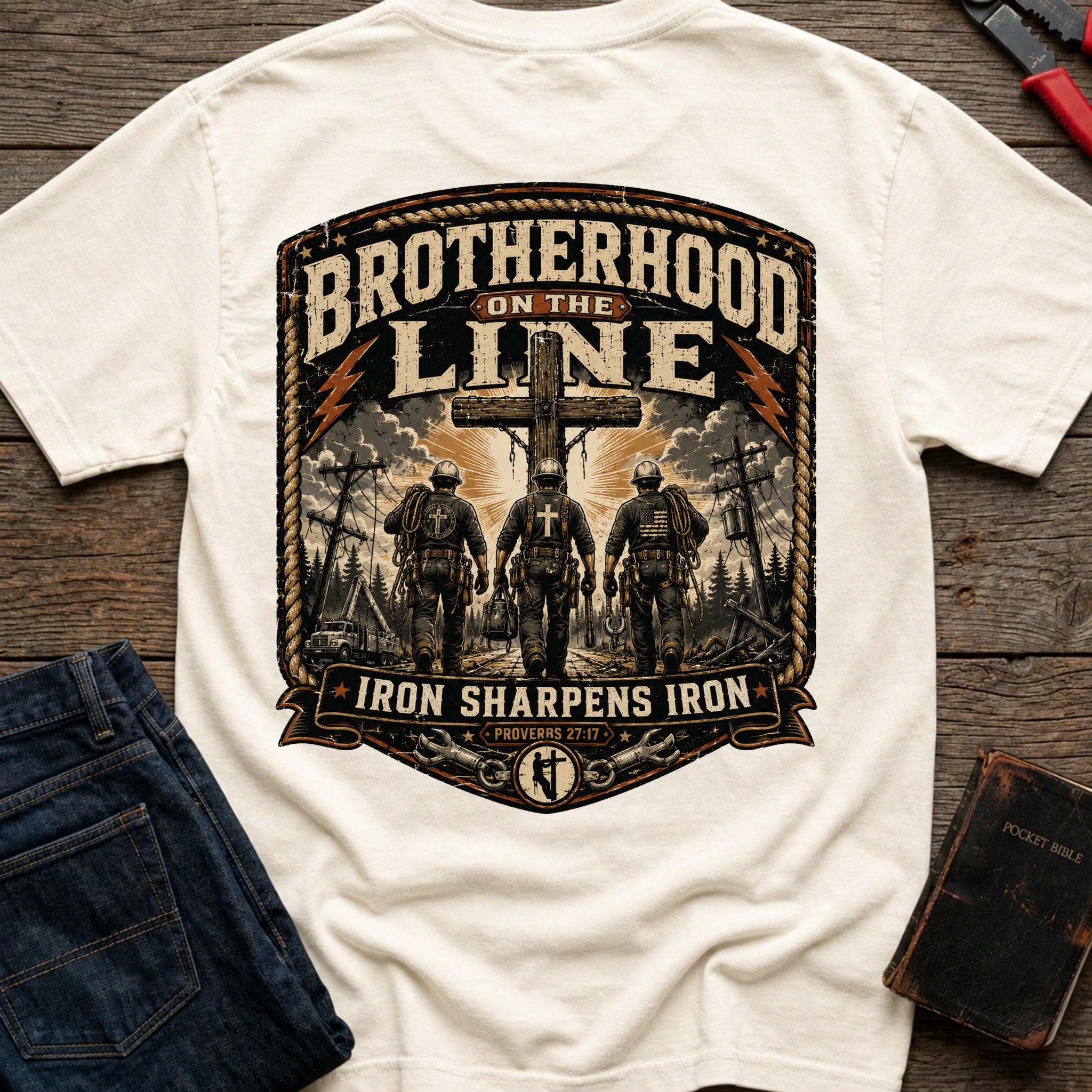 CrossGritOS|asset=54|template=3|color=Ivory|view=back|file=Brotherhood-On-The-Line-T-Shirt-6a553526566692467d038bb6-printify-art-1-2_Ivory_back_template-3.jpg