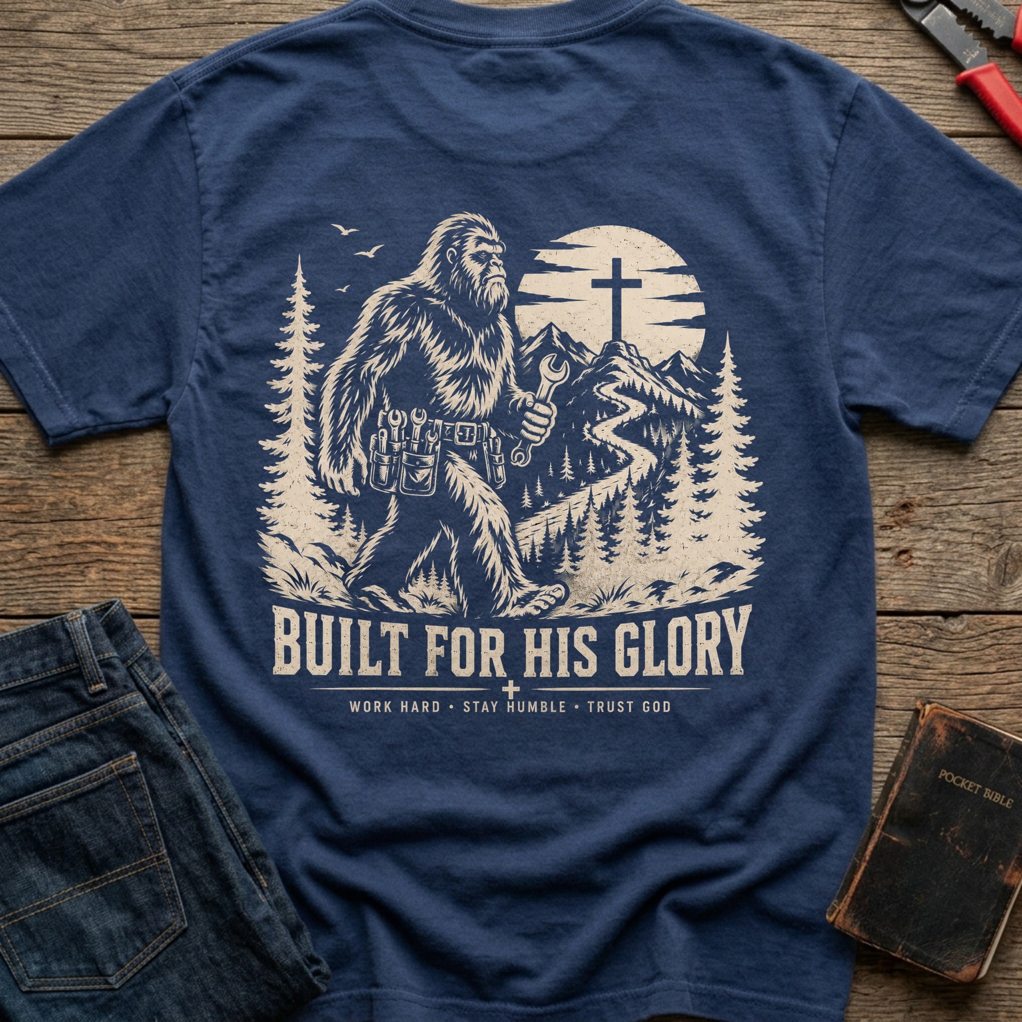 CrossGritOS|asset=84|template=2|color=Navy|view=back|file=Built-For-His-Glory-Bigfoot-T-Shirt-6a4d3d933fcdce69cd0adb77-printify-art-1-2_Navy_back_template-2.jpg