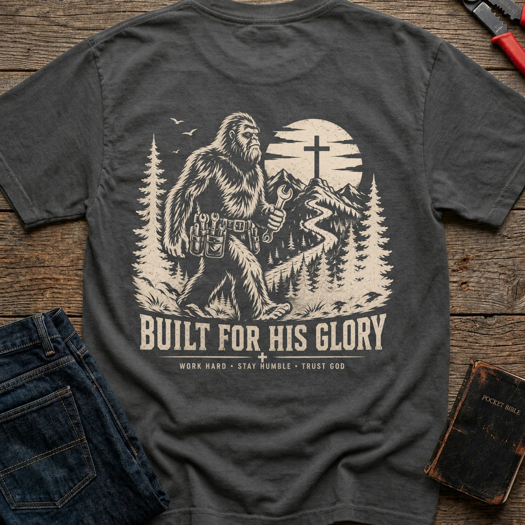 CrossGritOS|asset=84|template=1|color=Pepper|view=back|file=Built-For-His-Glory-Bigfoot-T-Shirt-6a4d3d933fcdce69cd0adb77-printify-art-1-2_Pepper_back_template-1.jpg