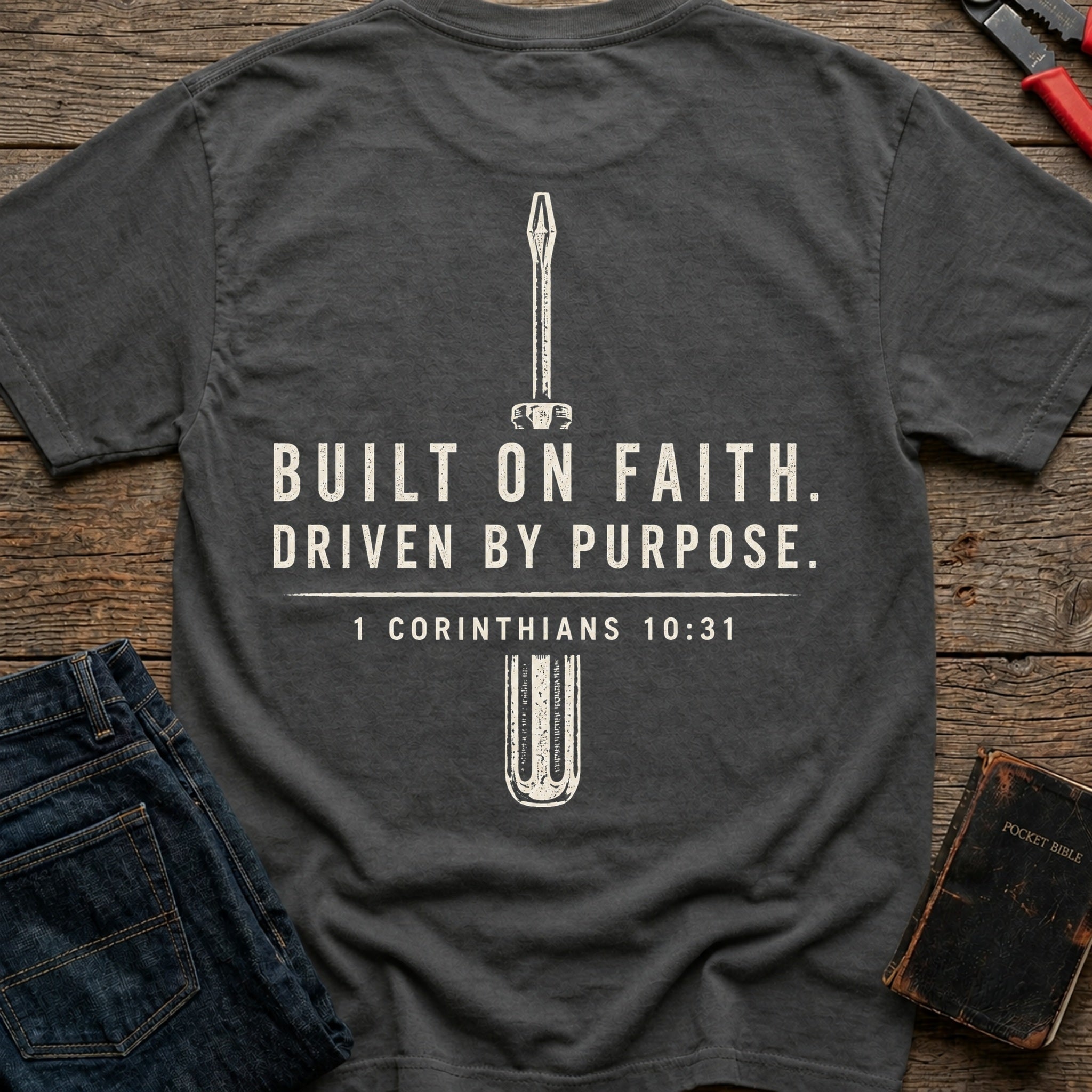 CrossGritOS|asset=41|template=1|color=Pepper|view=back|file=Built-On-Faith-T-Shirt-6a555e9457d7b6d39001a1f8-printify-art-2-2_Pepper_back_template-1.jpg