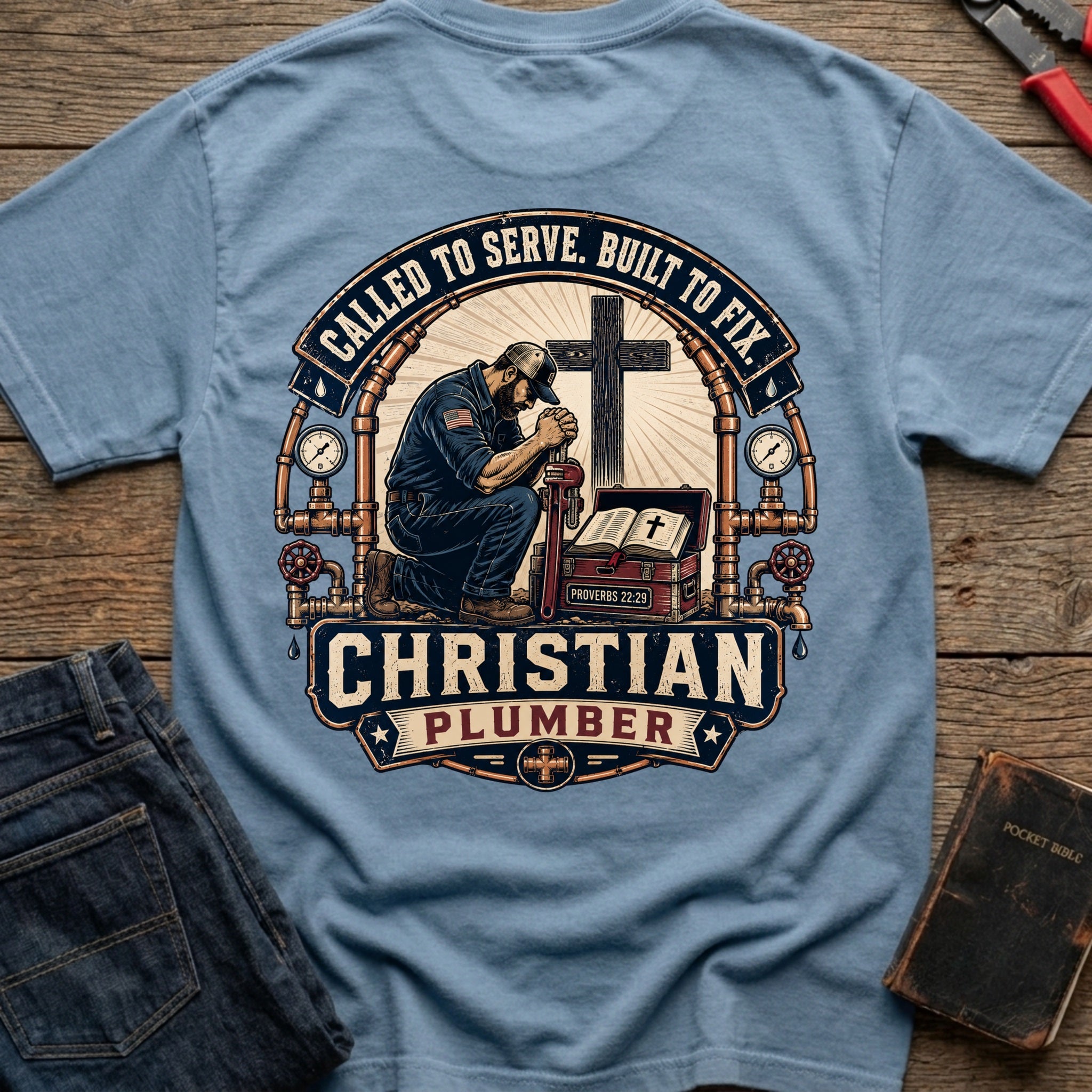 CrossGritOS|asset=34|template=6|color=Blue Jean|view=back|file=Called-To-Serve-Built-To-Fix-T-Shirt-6a56b5116cf8f1f829039ae6-printify-art-1-2_Blue-Jean_back_template-6.jpg