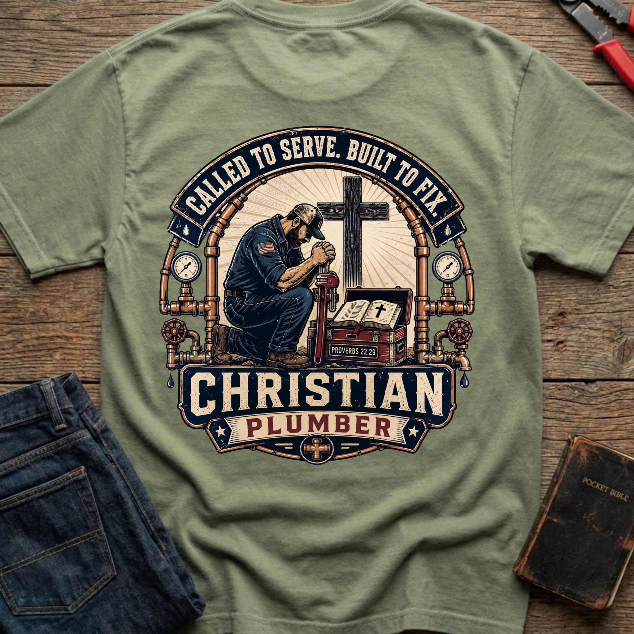 CrossGritOS|asset=34|template=5|color=Moss|view=back|file=Called-To-Serve-Built-To-Fix-T-Shirt-6a56b5116cf8f1f829039ae6-printify-art-1-2_Moss_back_template-5.jpg