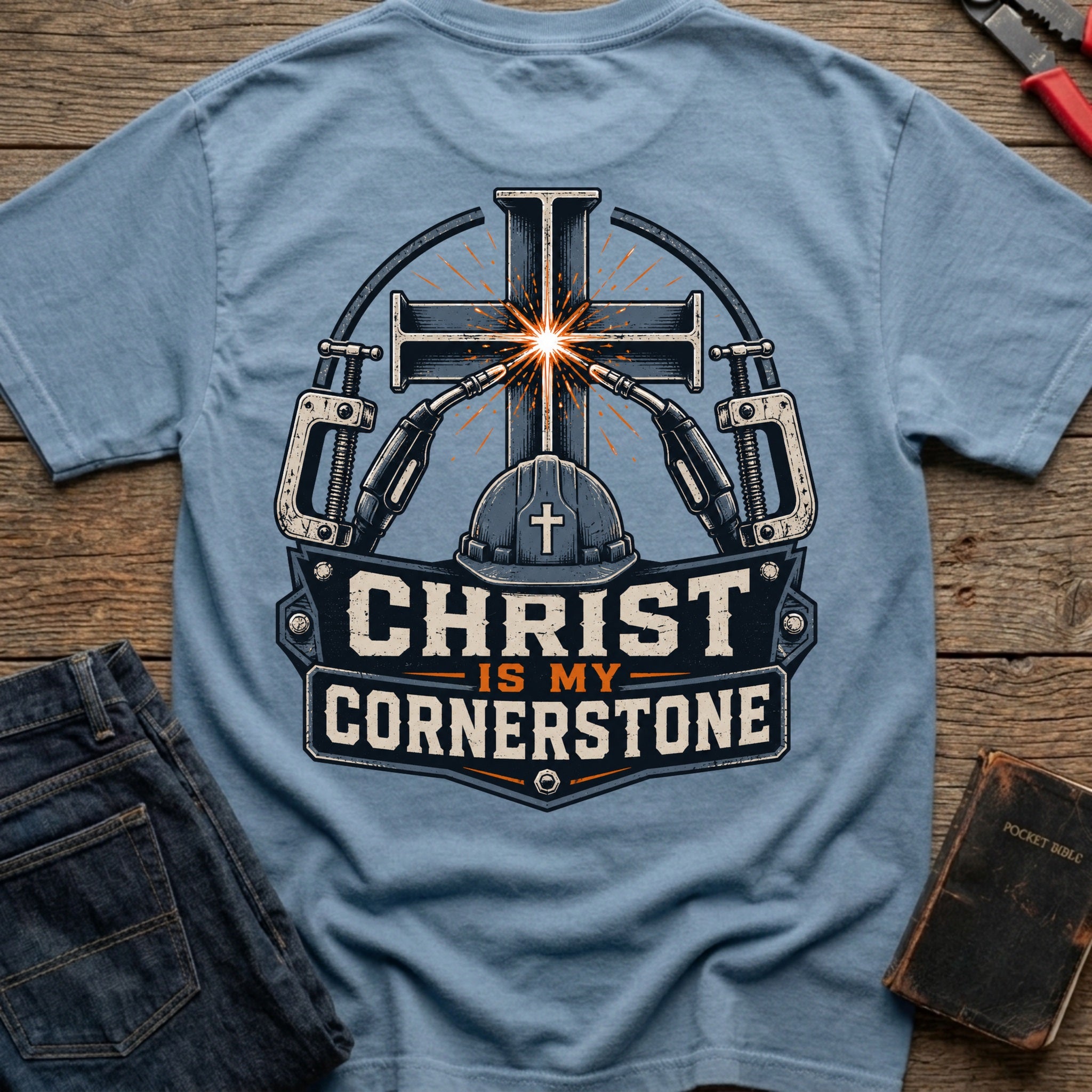 CrossGritOS|asset=79|template=6|color=Blue Jean|view=back|file=Christ-is-My-Cornerstone-6a4fe266ace68f4de50c5847-printify-art-1-2_Blue-Jean_back_template-6.jpg