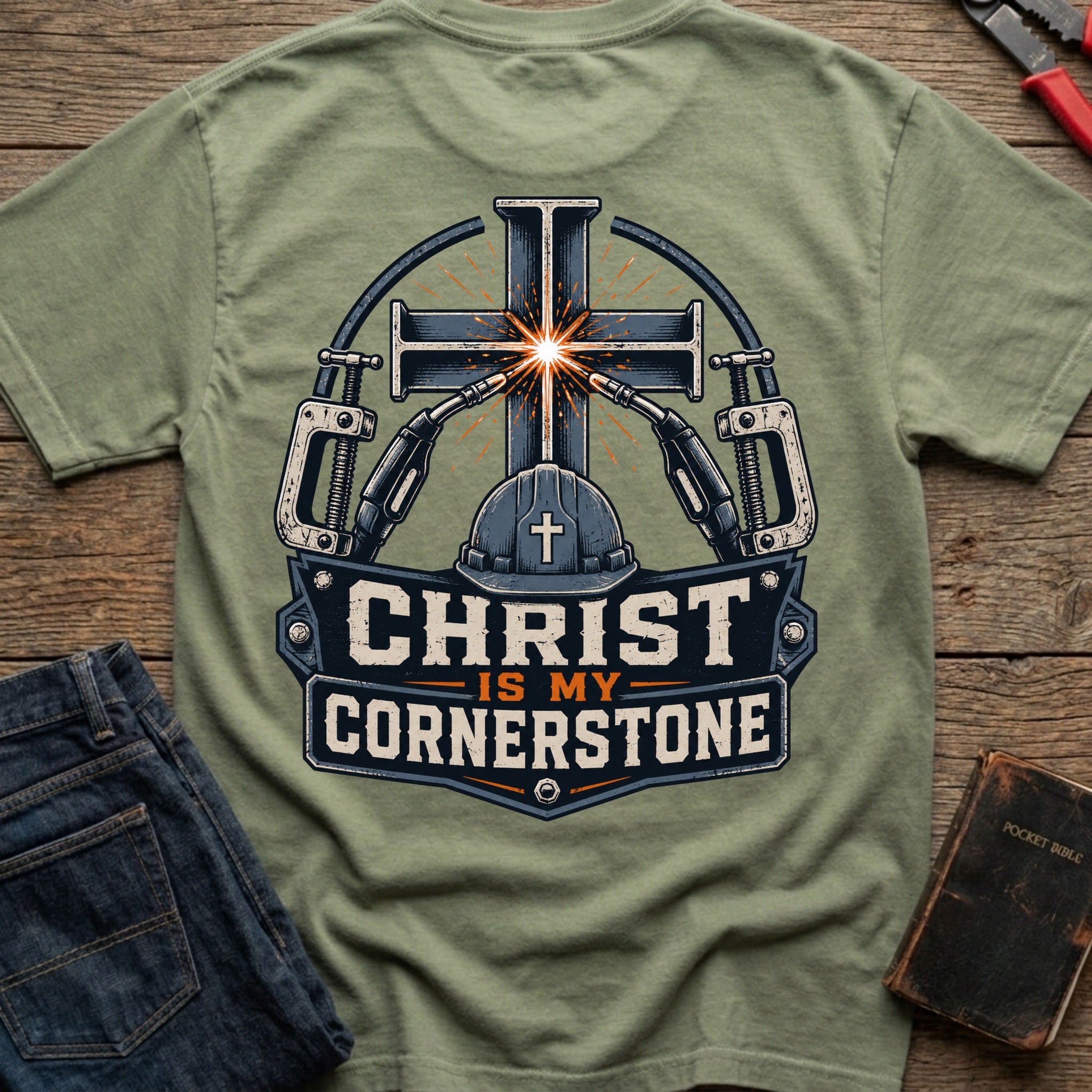 CrossGritOS|asset=79|template=5|color=Moss|view=back|file=Christ-is-My-Cornerstone-6a4fe266ace68f4de50c5847-printify-art-1-2_Moss_back_template-5.jpg