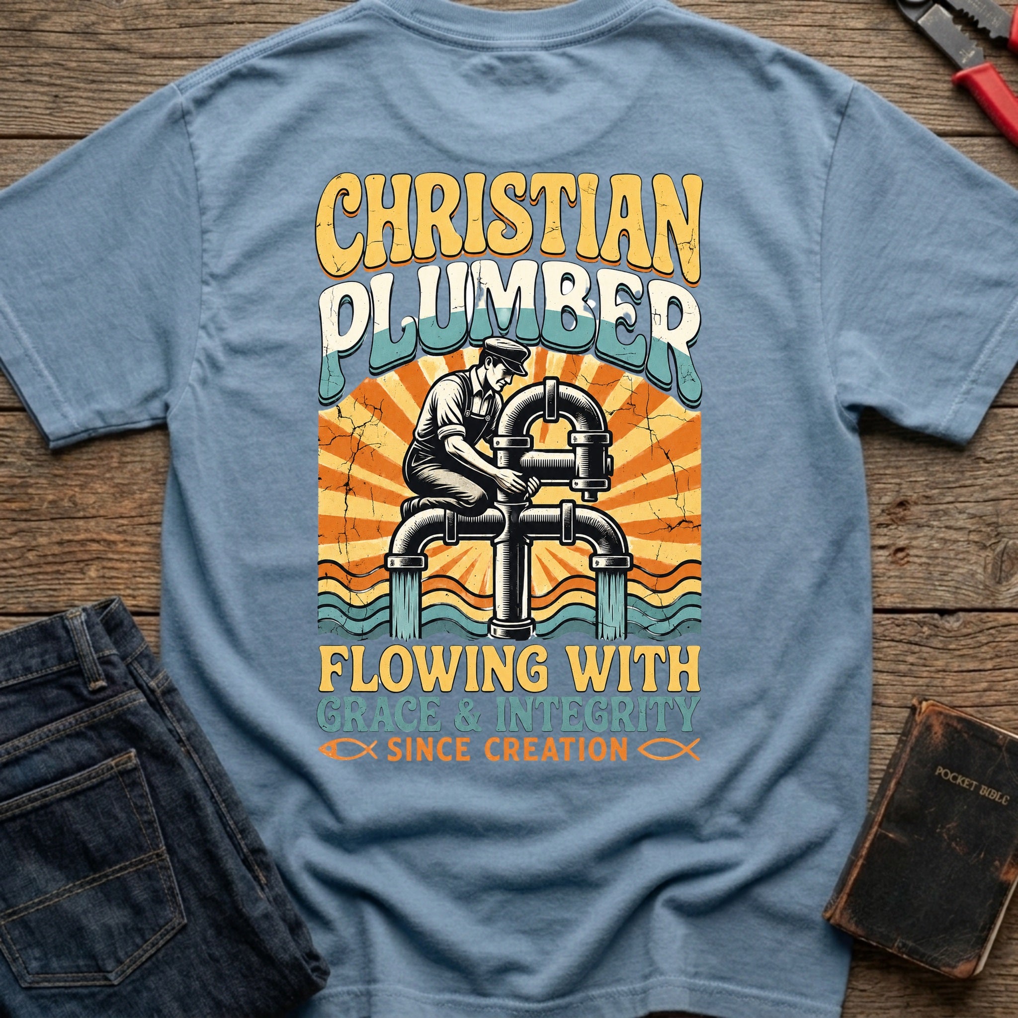 CrossGritOS|asset=32|template=6|color=Blue Jean|view=back|file=Christian-Plumber-T-Shirt-6a56b5d8b7b40dcd7101a9b9-printify-art-1-2_Blue-Jean_back_template-6.jpg