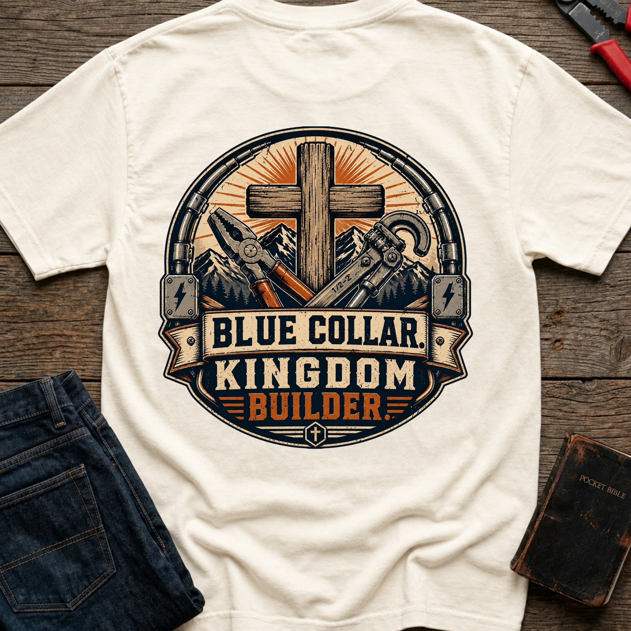 CrossGritOS|asset=108|template=3|color=Ivory|view=back|file=Cross-Grit---Blue-Collar-Kingdom-Builder-Comfort-Colors-1717-T-Shirt-6a4c1648e6630c226f07a417-printify-art-1_Ivory_back_template-3.jpg
