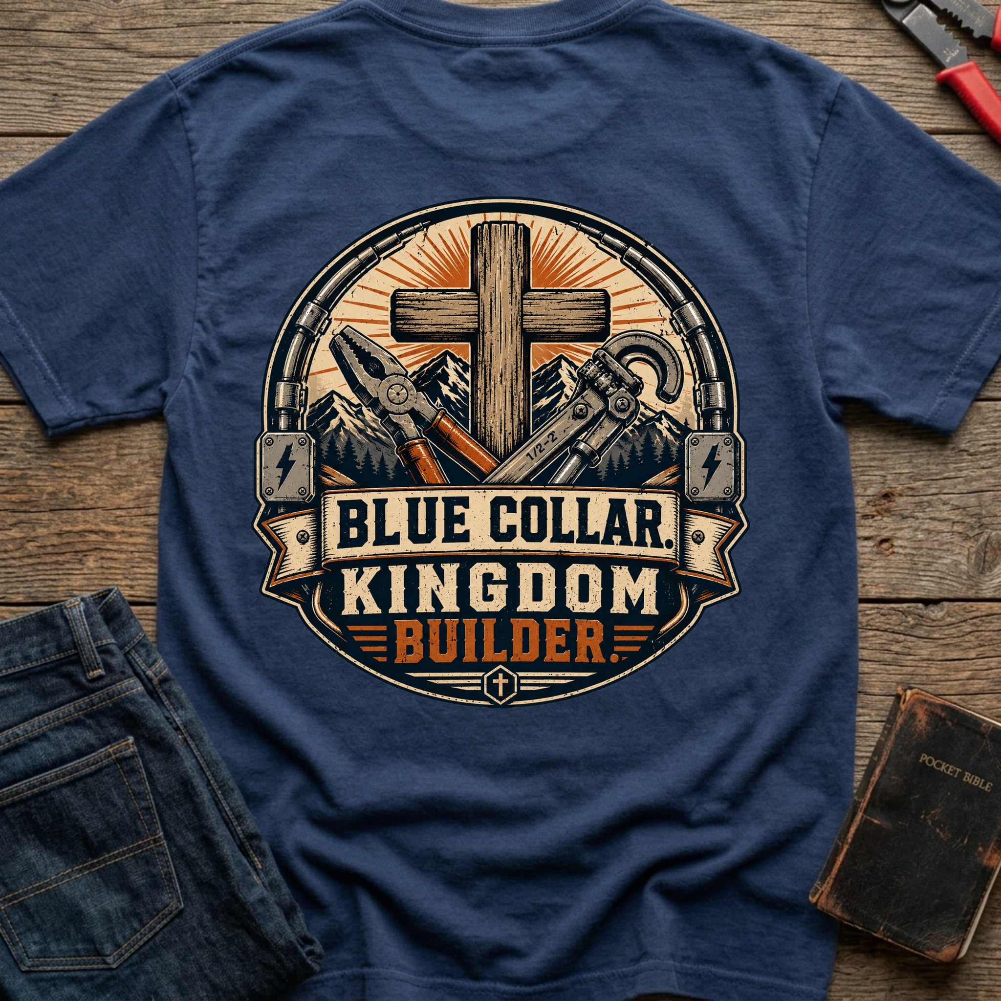 CrossGritOS|asset=108|template=2|color=Navy|view=back|file=Cross-Grit---Blue-Collar-Kingdom-Builder-Comfort-Colors-1717-T-Shirt-6a4c1648e6630c226f07a417-printify-art-1_Navy_back_template-2.jpg
