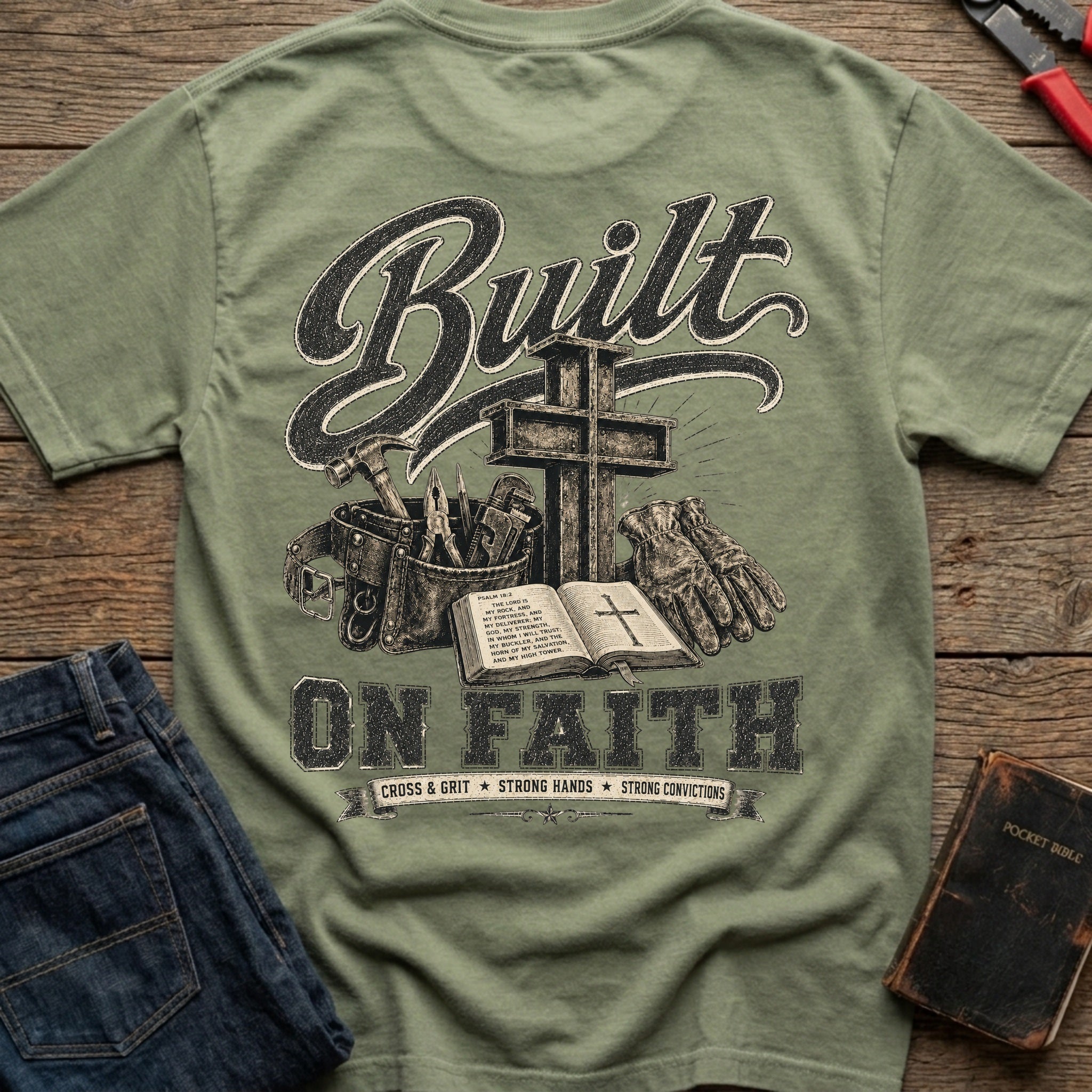 CrossGritOS|asset=21|template=5|color=Moss|view=back|file=Cross-Grit-Built-On-Faith-T-Shirt-6a57d0d3c0746f919306573c-printify-art-1-2_Moss_back_template-5.jpg