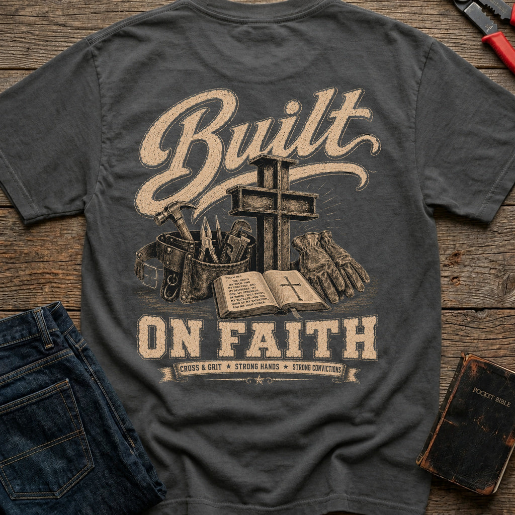 CrossGritOS|asset=21|template=1|color=Pepper|view=back|file=Cross-Grit-Built-On-Faith-T-Shirt-6a57d0d3c0746f919306573c-printify-art-2-2_Pepper_back_template-1.jpg