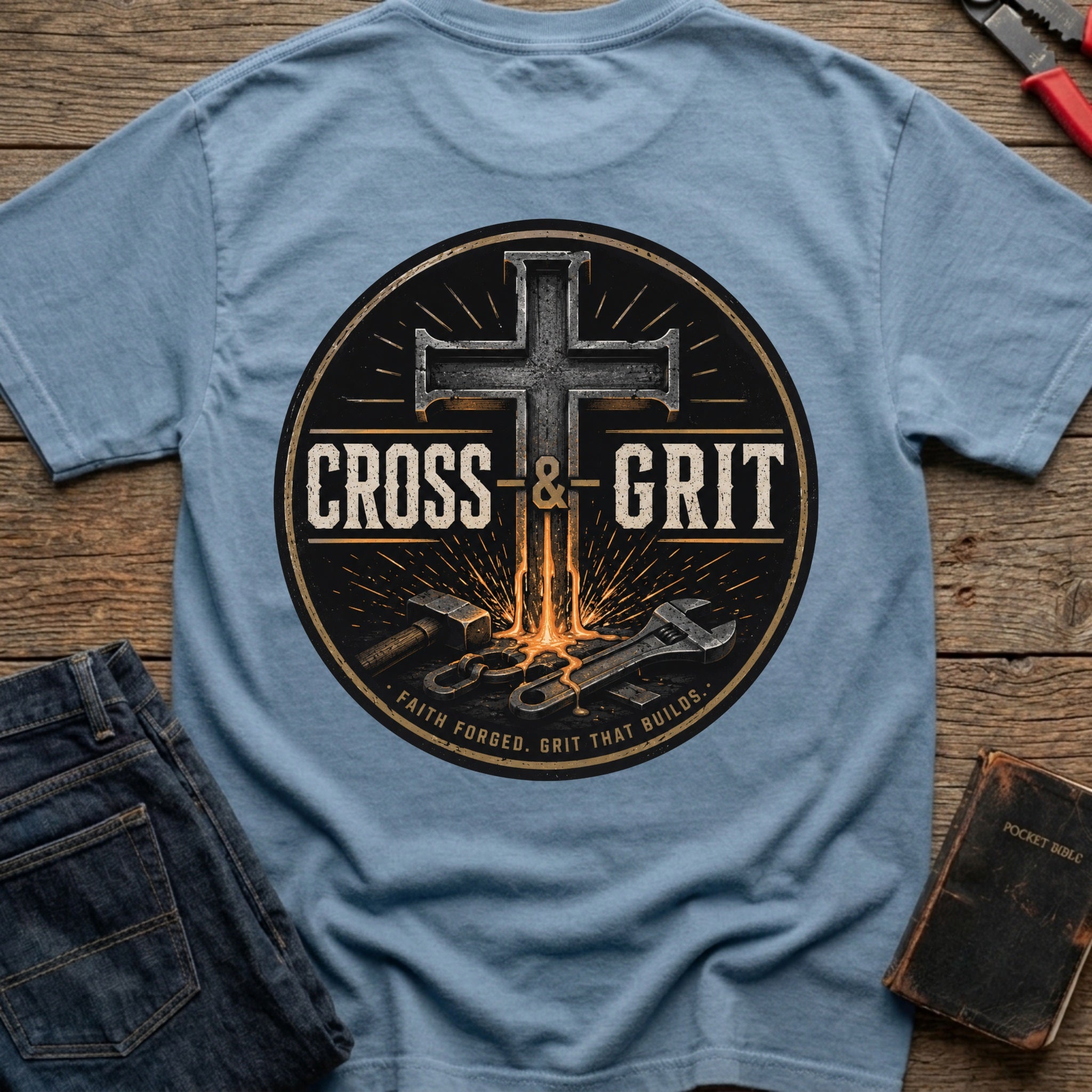 CrossGritOS|asset=22|template=6|color=Blue Jean|view=back|file=Cross-Grit-T-Shirt-6a57d08907fa143afa002daa-printify-art-1-2_Blue-Jean_back_template-6.jpg