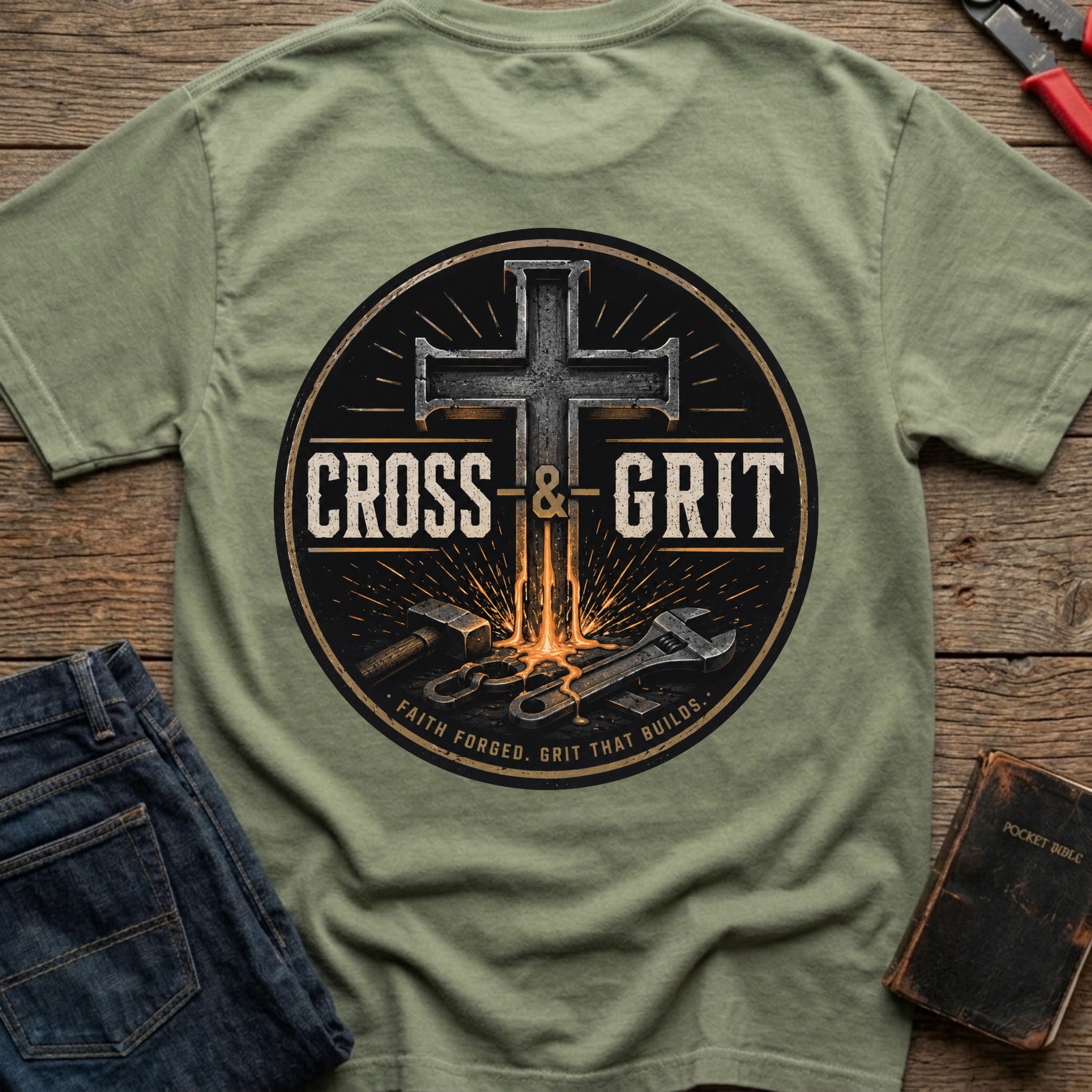 CrossGritOS|asset=22|template=5|color=Moss|view=back|file=Cross-Grit-T-Shirt-6a57d08907fa143afa002daa-printify-art-1-2_Moss_back_template-5.jpg