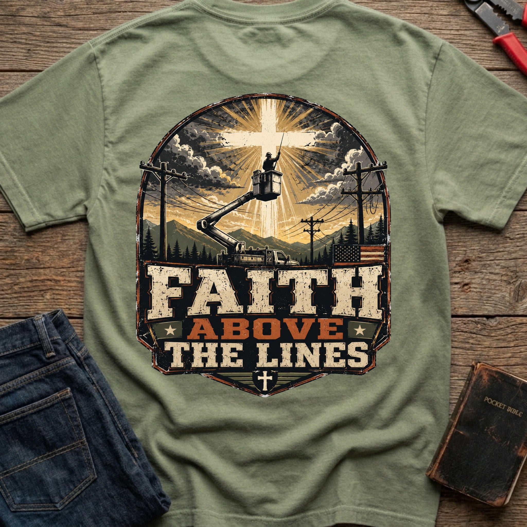CrossGritOS|asset=51|template=5|color=Moss|view=back|file=Faith-Above-The-Lines-T-Shirt-6a553813dea358be2a00c42d-printify-art-1-2_Moss_back_template-5.jpg
