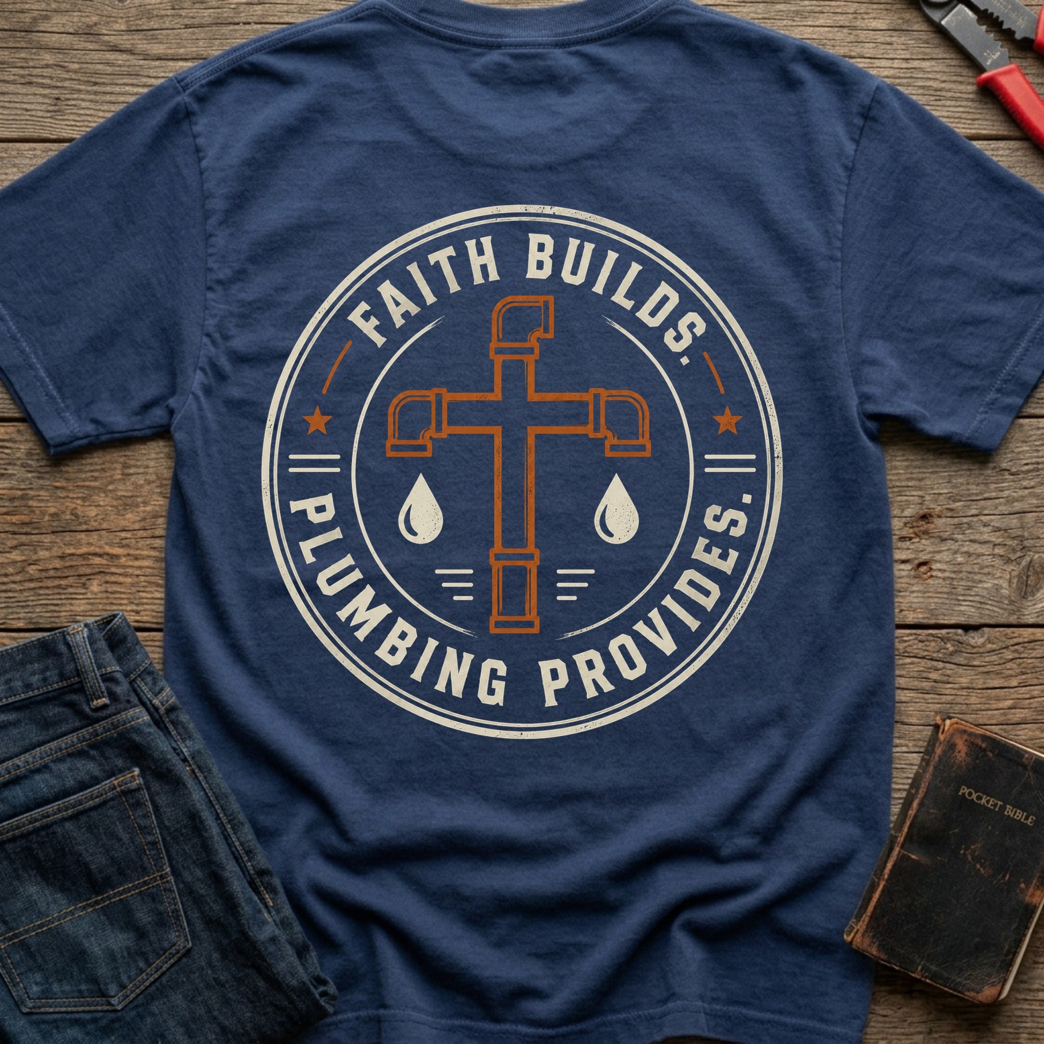 CrossGritOS|asset=31|template=2|color=Navy|view=back|file=Faith-Builds-Plumbing-Provides-T-Shirt-6a56b62ad358db9acf0b1535-printify-art-2-2_Navy_back_template-2.jpg