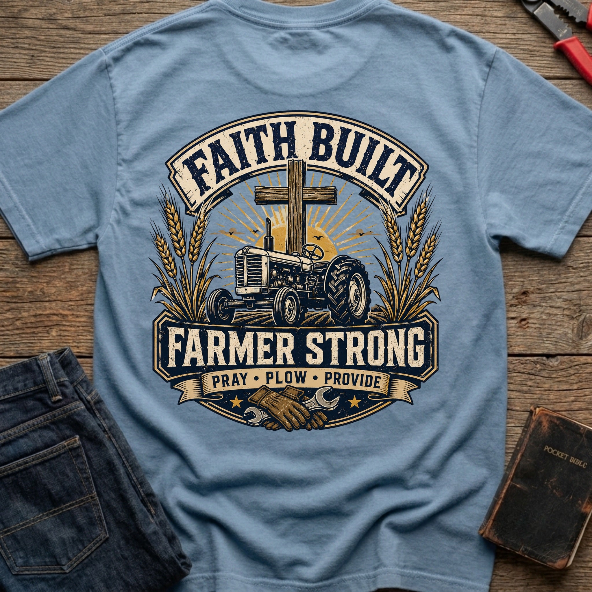 CrossGritOS|asset=66|template=6|color=Blue Jean|view=back|file=Faith-Built-Farmer-T-Shirt-6a4ffe95d2a1244bc1074d15-printify-art-1-2_Blue-Jean_back_template-6.jpg