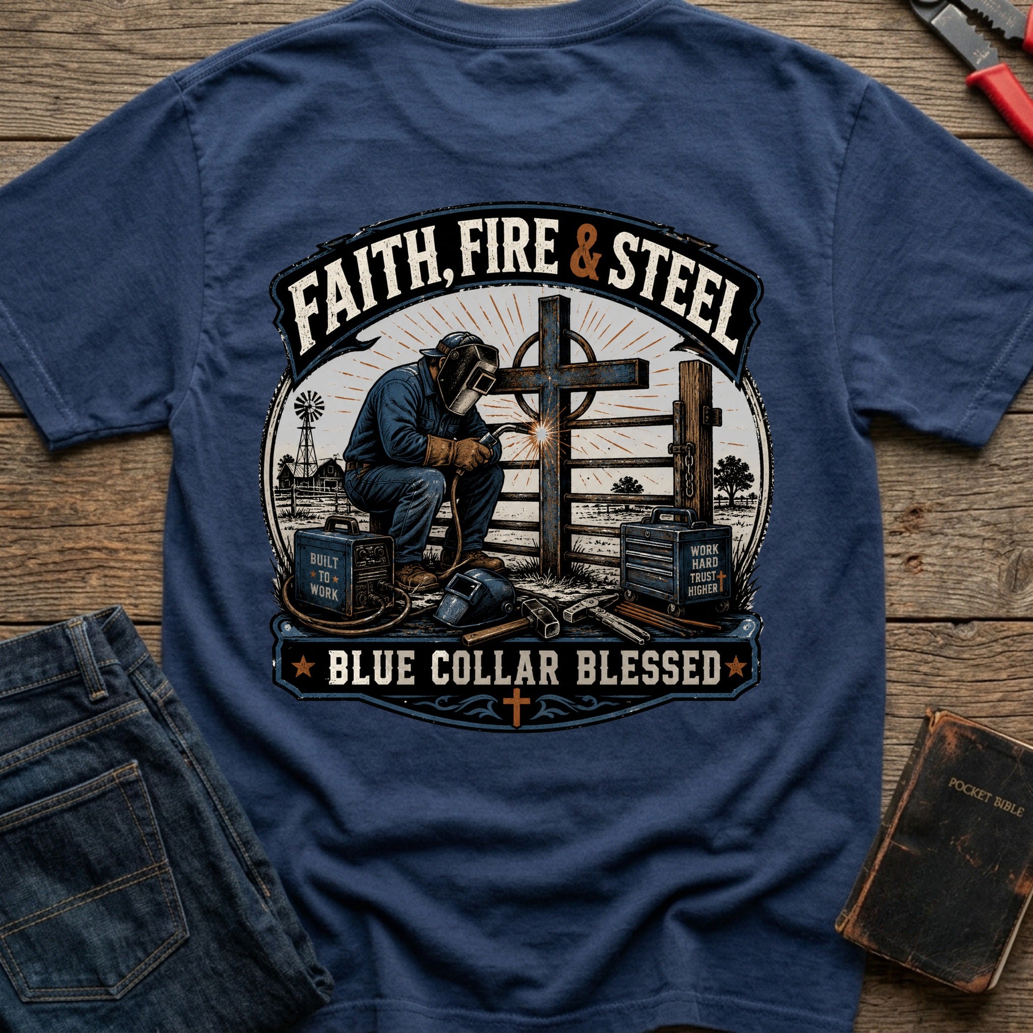 CrossGritOS|asset=78|template=2|color=Navy|view=back|file=Faith-Fire-Steel-T-Shirt-6a4fe2bc435f537ab70d31bc-printify-art-1-2_Navy_back_template-2.jpg