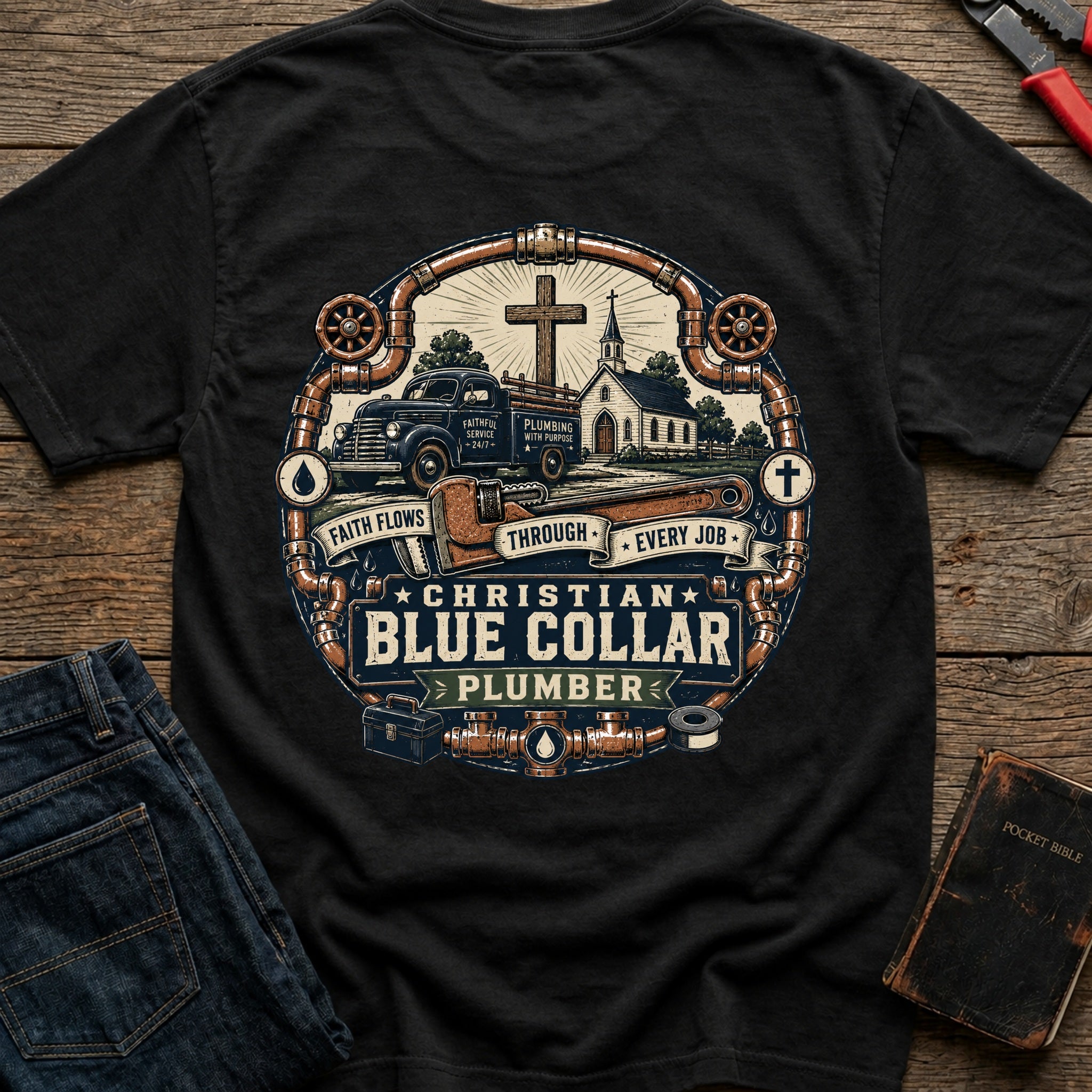 CrossGritOS|asset=30|template=4|color=Black|view=back|file=Faith-Flows-Through-Every-Job-T-Shirt-6a56b69cb7b40dcd7101aadf-printify-art-1-2_Black_back_template-4.jpg