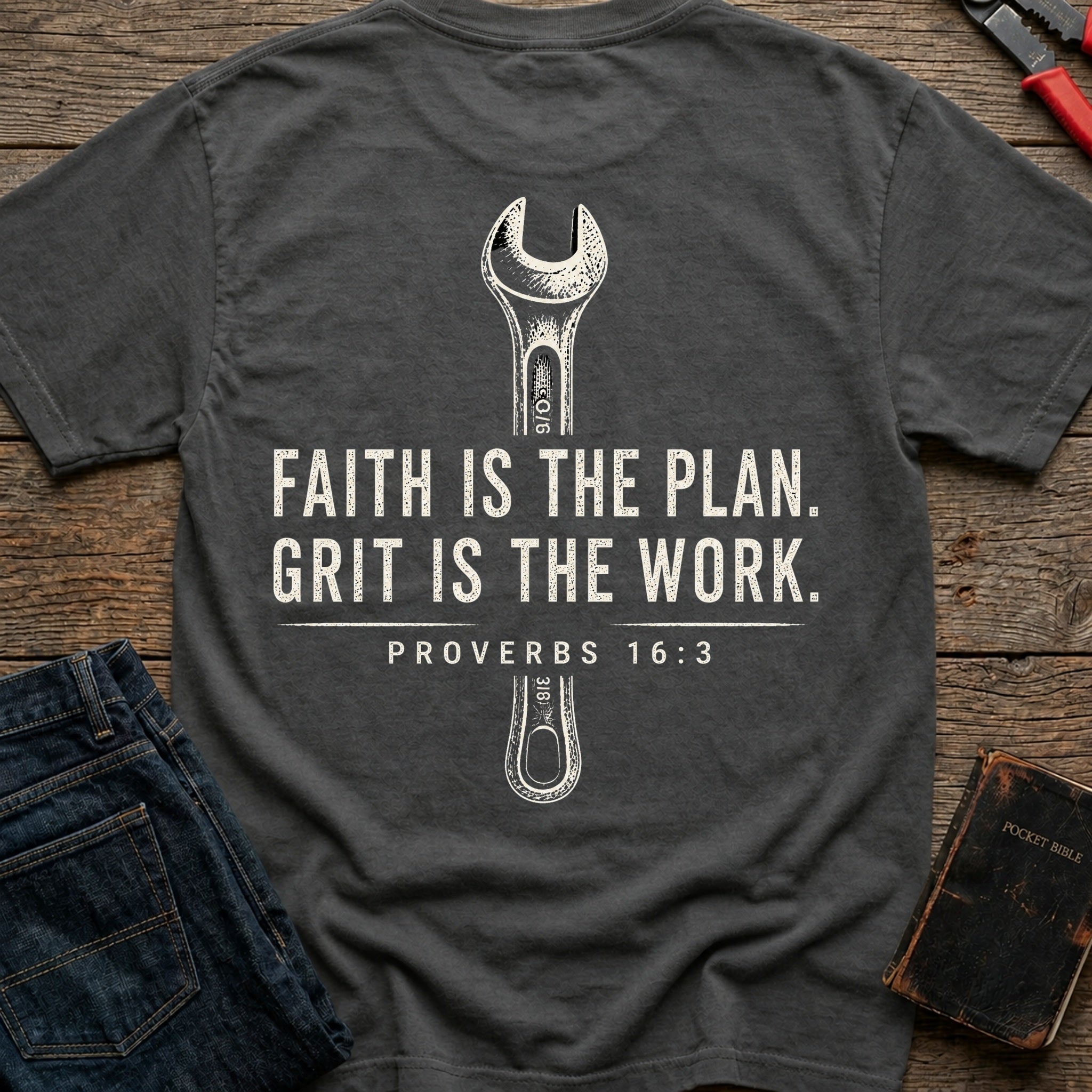 CrossGritOS|asset=40|template=1|color=Pepper|view=back|file=Faith-Is-The-Plan-Grit-Is-The-Work-T-Shirt-6a555f1dbee59db69d0fea11-printify-art-1-2_Pepper_back_template-1.jpg