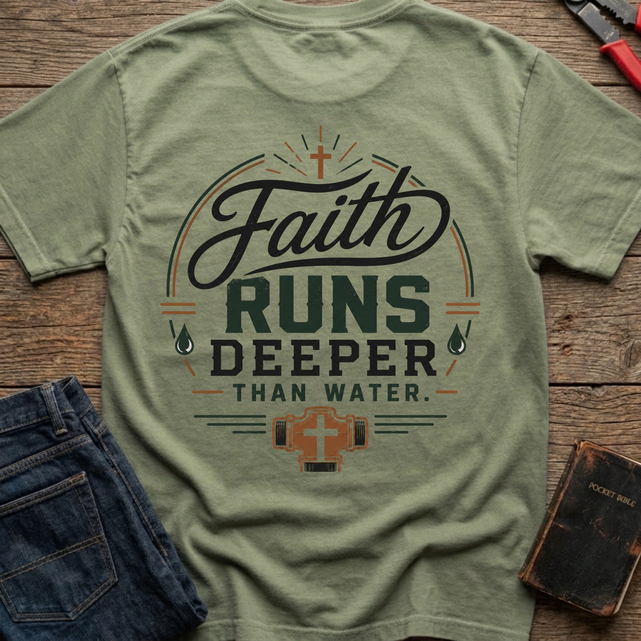 CrossGritOS|asset=29|template=5|color=Moss|view=back|file=Faith-Runs-Deeper-Than-Water-T-Shirt-6a56b6f38a617bb77b0cf0af-printify-art-1-2_Moss_back_template-5.jpg