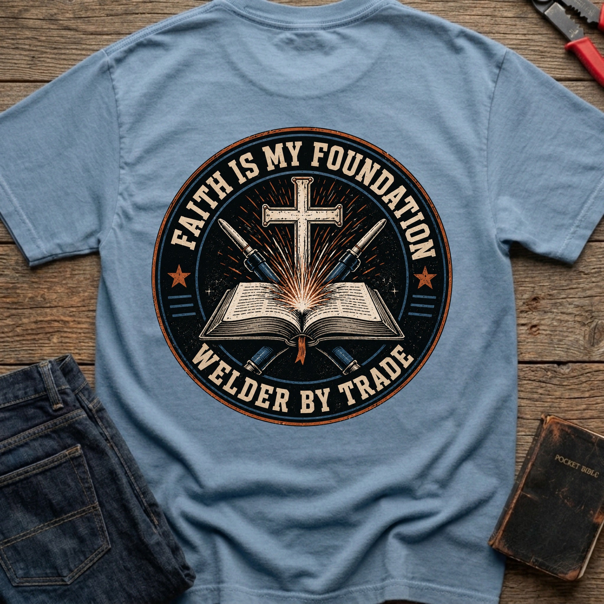 CrossGritOS|asset=77|template=6|color=Blue Jean|view=back|file=Faith-is-My-Foundation-T-Shirt-6a4fe31650450ffbcc0a05ff-printify-art-1-2_Blue-Jean_back_template-6.jpg