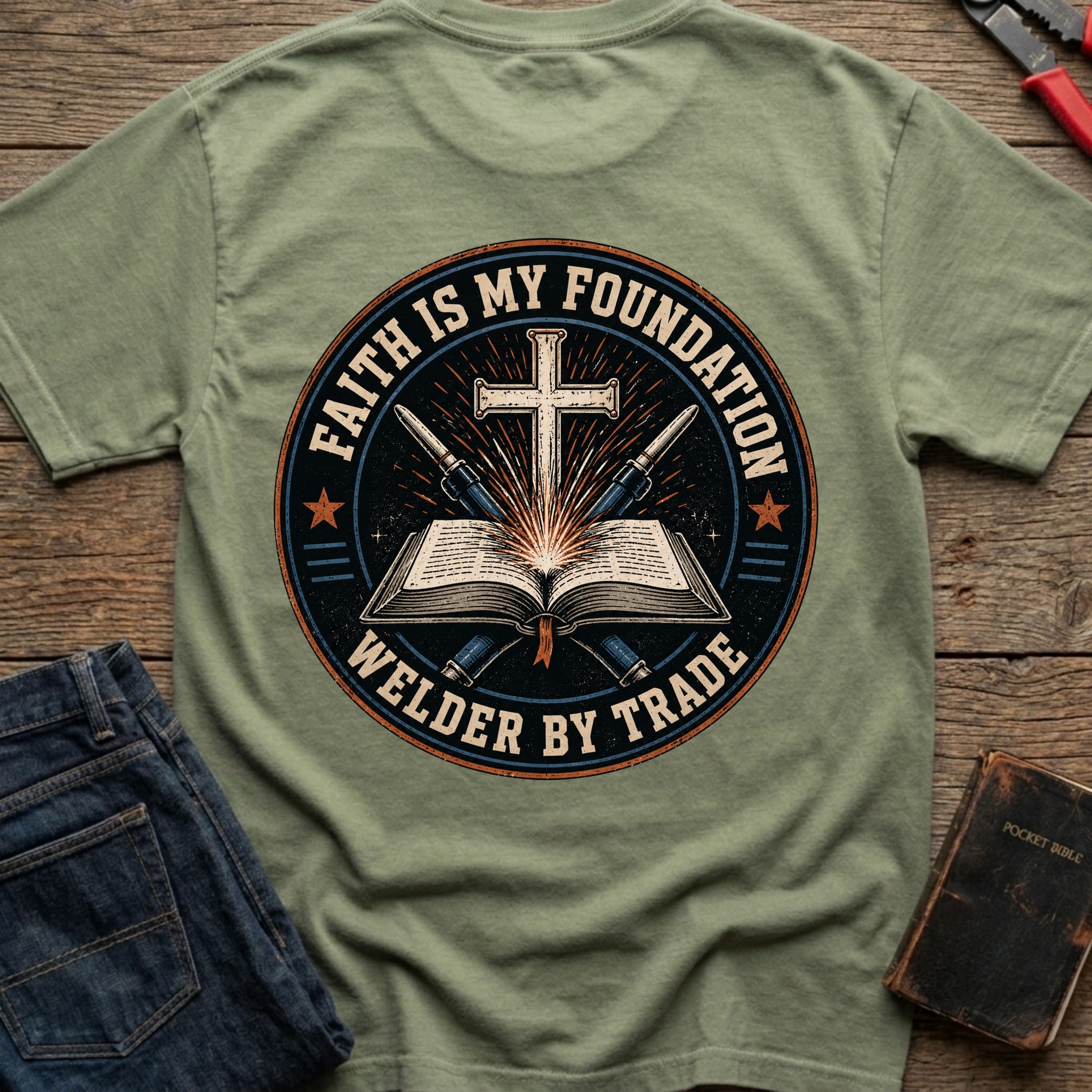 CrossGritOS|asset=77|template=5|color=Moss|view=back|file=Faith-is-My-Foundation-T-Shirt-6a4fe31650450ffbcc0a05ff-printify-art-1-2_Moss_back_template-5.jpg