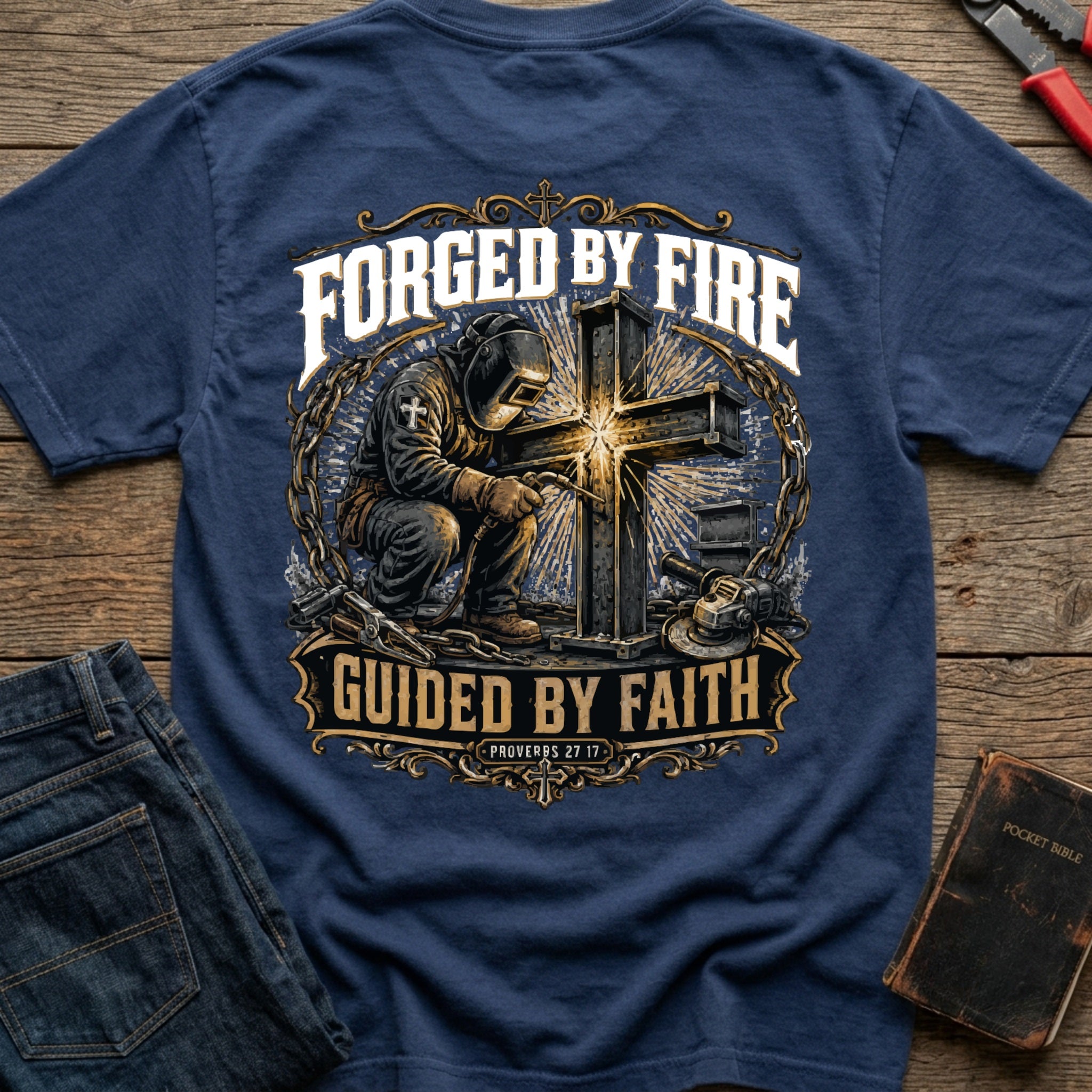 CrossGritOS|asset=76|template=2|color=Navy|view=back|file=Forged-By-Fire-T-Shirt-6a4fe36c40df2184180f7db4-printify-art-2-2_Navy_back_template-2.jpg
