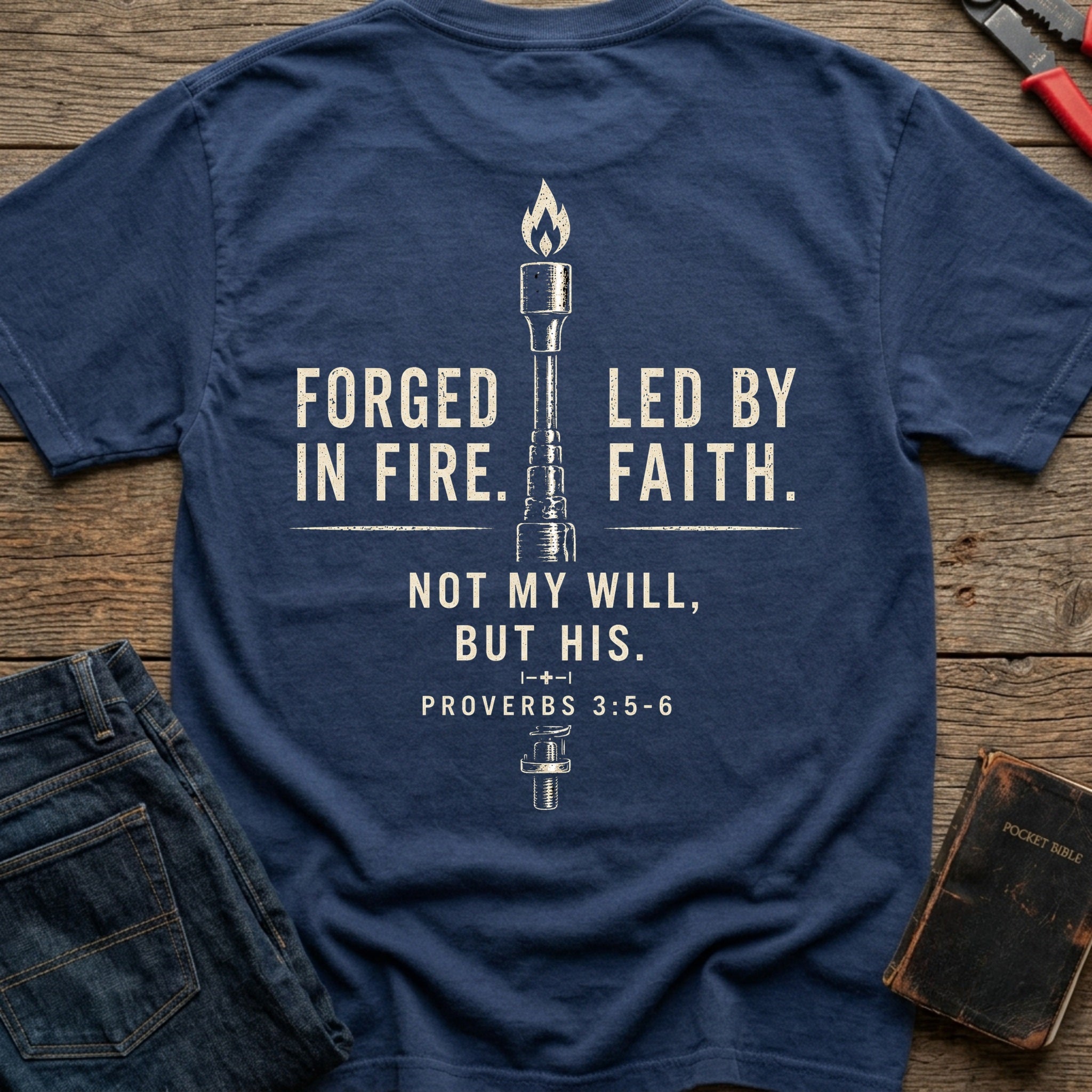 CrossGritOS|asset=39|template=2|color=Navy|view=back|file=Forged-In-Fire-Led-By-Faith-T-Shirt-6a556098184895d345018cf4-printify-art-2-2_Navy_back_template-2.jpg