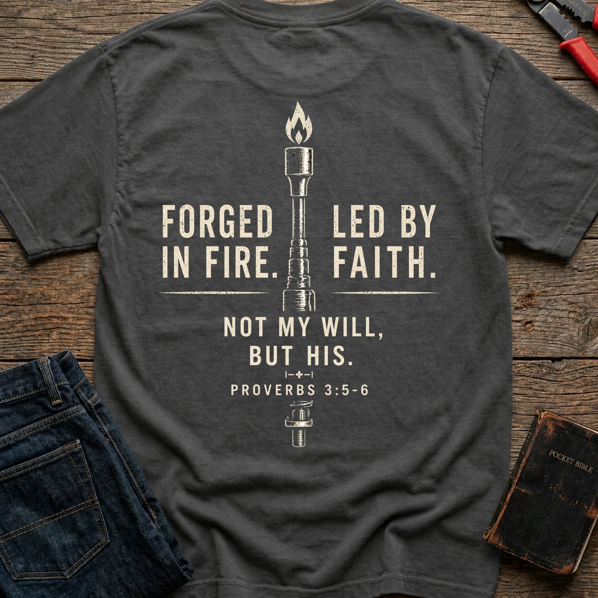 CrossGritOS|asset=39|template=1|color=Pepper|view=back|file=Forged-In-Fire-Led-By-Faith-T-Shirt-6a556098184895d345018cf4-printify-art-2-2_Pepper_back_template-1.jpg