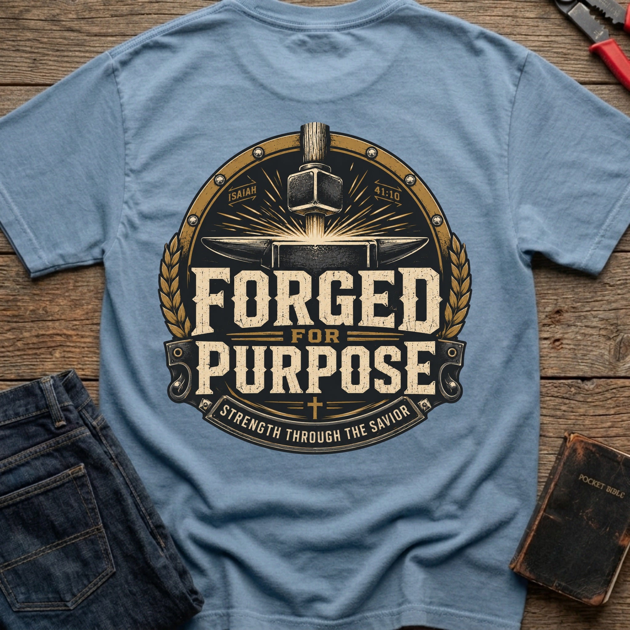 CrossGritOS|asset=18|template=6|color=Blue Jean|view=back|file=Forged-for-Purpose-T-Shirt-6a5806d2e13ab1a7cf0296fa-printify-art-1-2_Blue-Jean_back_template-6.jpg