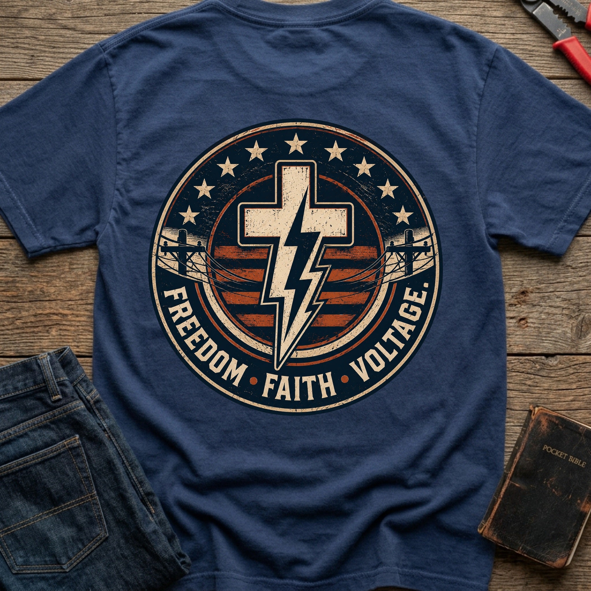 CrossGritOS|asset=50|template=2|color=Navy|view=back|file=Freedom-Faith-Voltage-T-Shirt-6a553909ca43ca1a190e4460-printify-art-1-2_Navy_back_template-2.jpg
