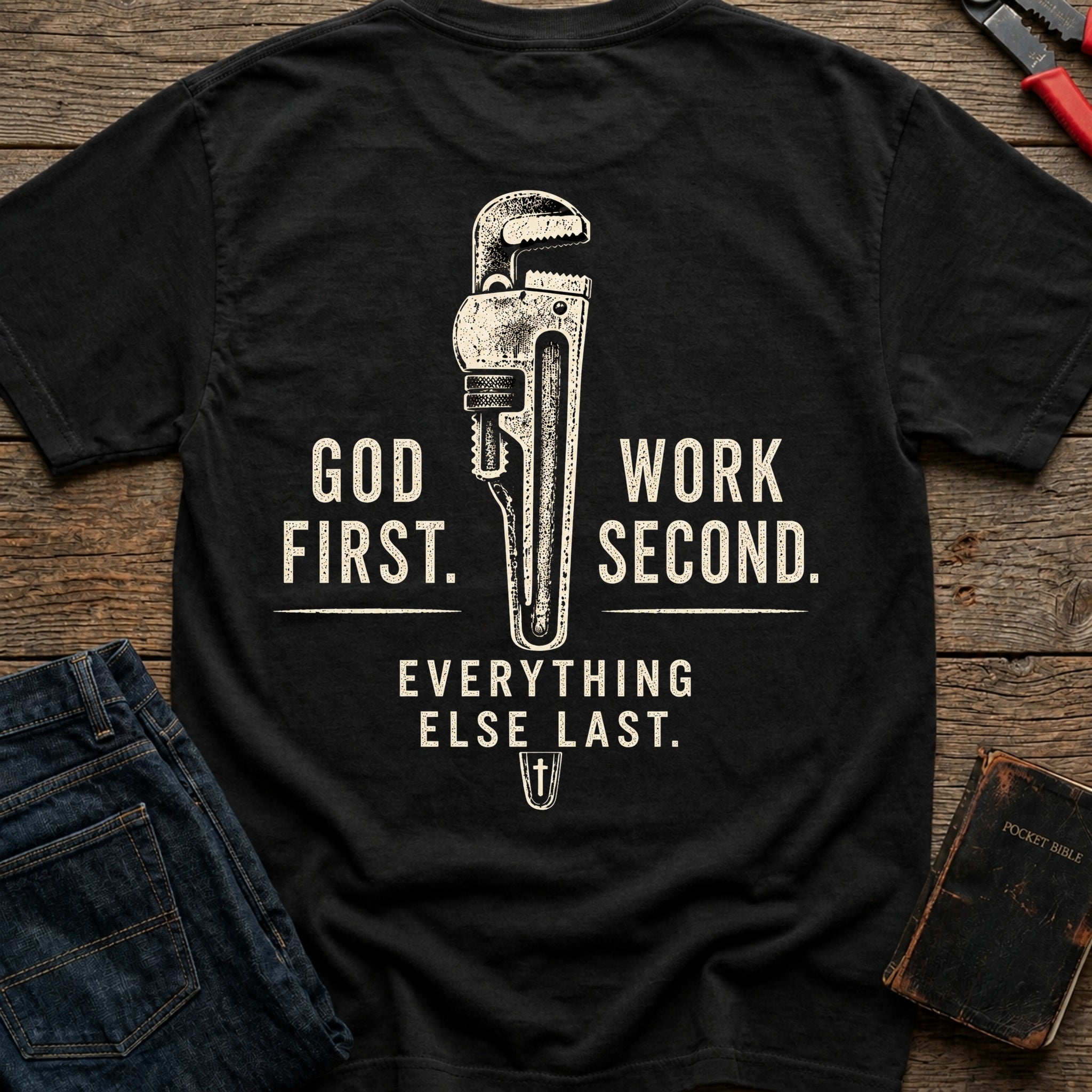 CrossGritOS|asset=38|template=4|color=Black|view=back|file=GOD-First-Work-Second-6a5561367efea48ed80fcfd2-printify-art-2-2_Black_back_template-4.jpg