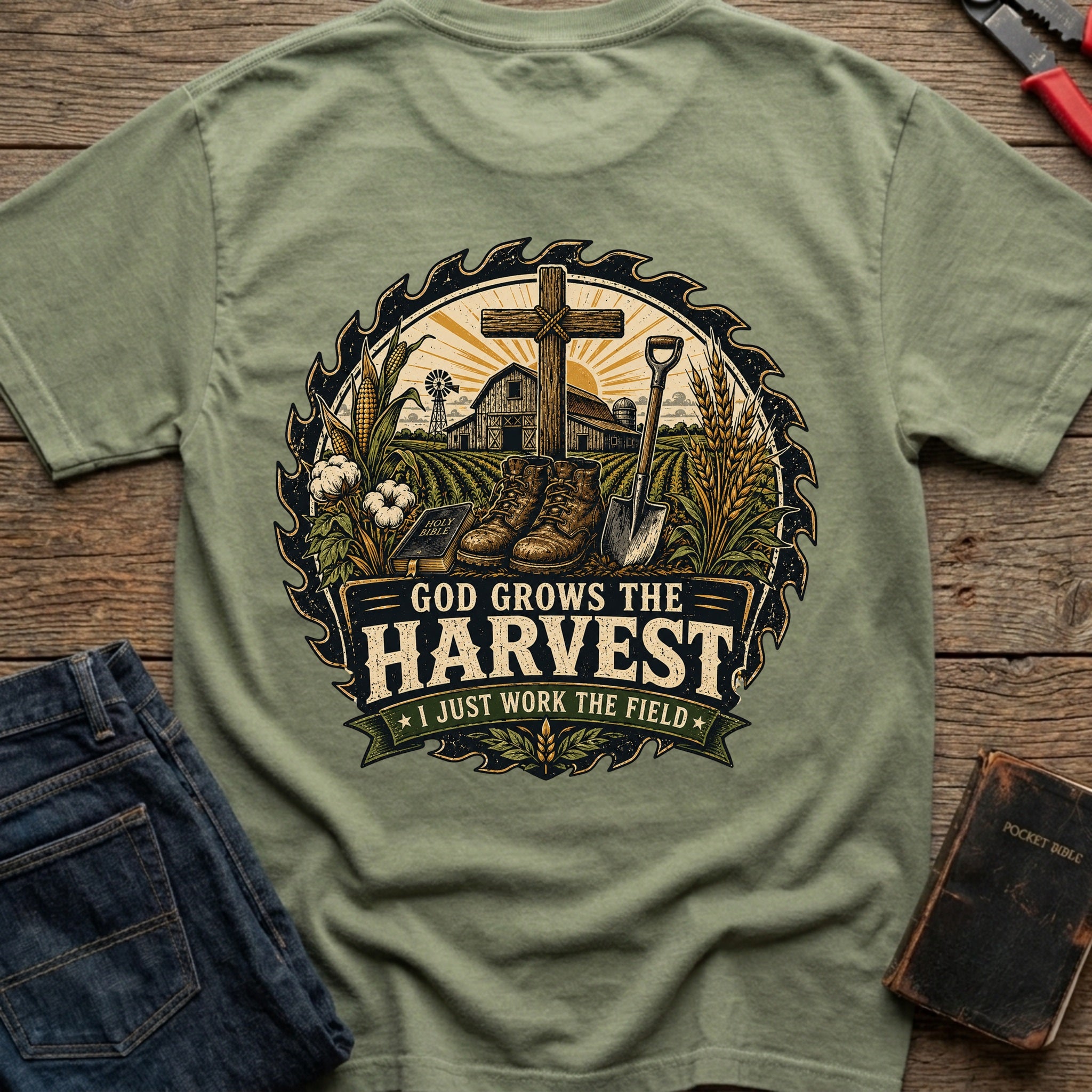 CrossGritOS|asset=60|template=5|color=Moss|view=back|file=GOD-Grows-The-Harvest-T-Shirt-6a50009ff2038250b80c9d7a-printify-art-1-2_Moss_back_template-5.jpg