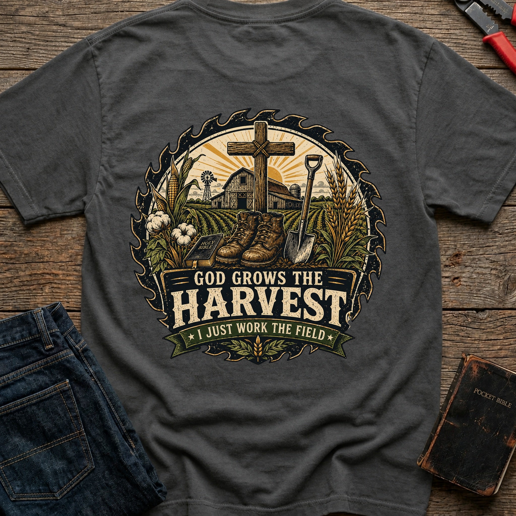 CrossGritOS|asset=60|template=1|color=Pepper|view=back|file=GOD-Grows-The-Harvest-T-Shirt-6a50009ff2038250b80c9d7a-printify-art-1-2_Pepper_back_template-1.jpg