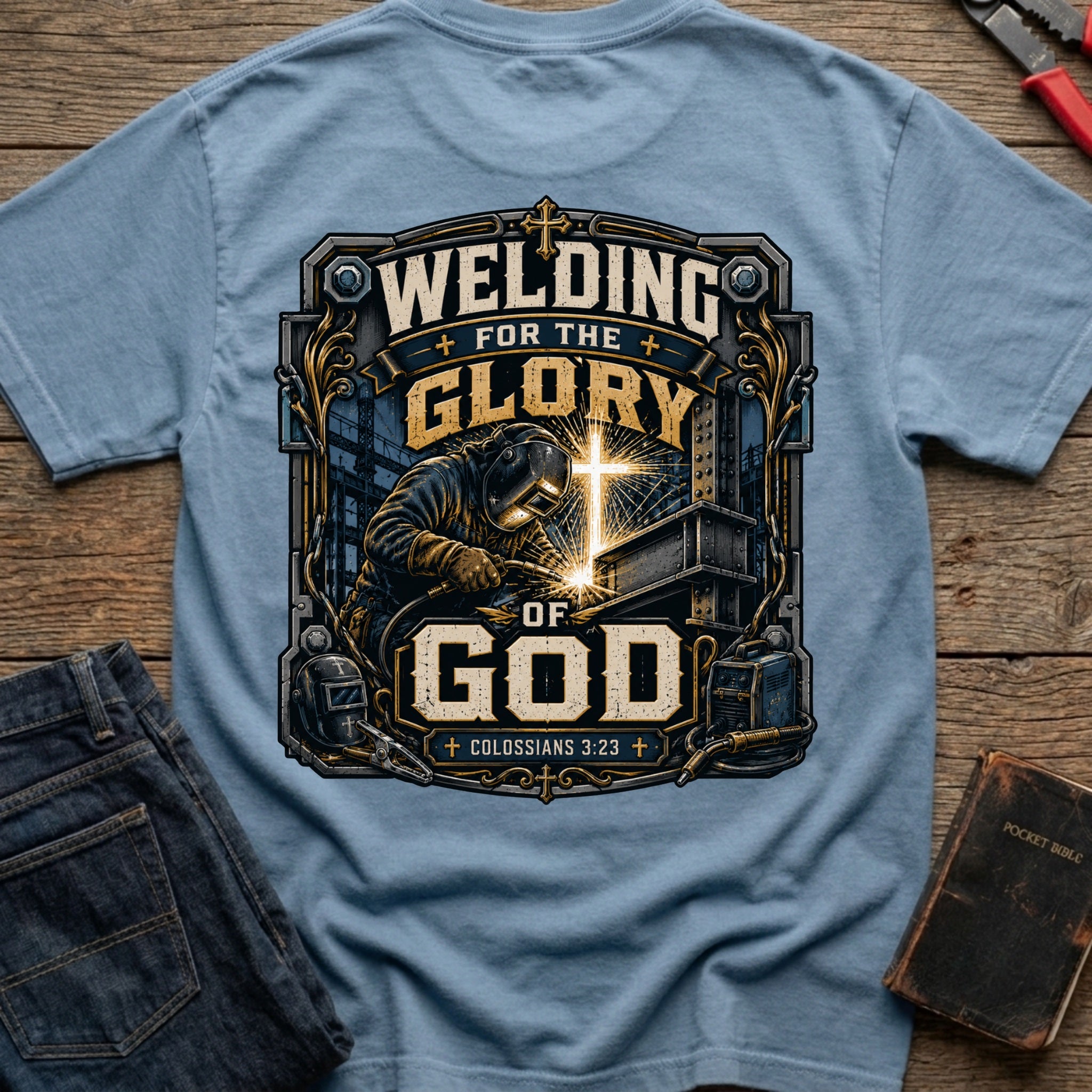 CrossGritOS|asset=75|template=6|color=Blue Jean|view=back|file=Glory-of-GOD-T-Shirt-6a4fe3d450450ffbcc0a0680-printify-art-1-2_Blue-Jean_back_template-6.jpg