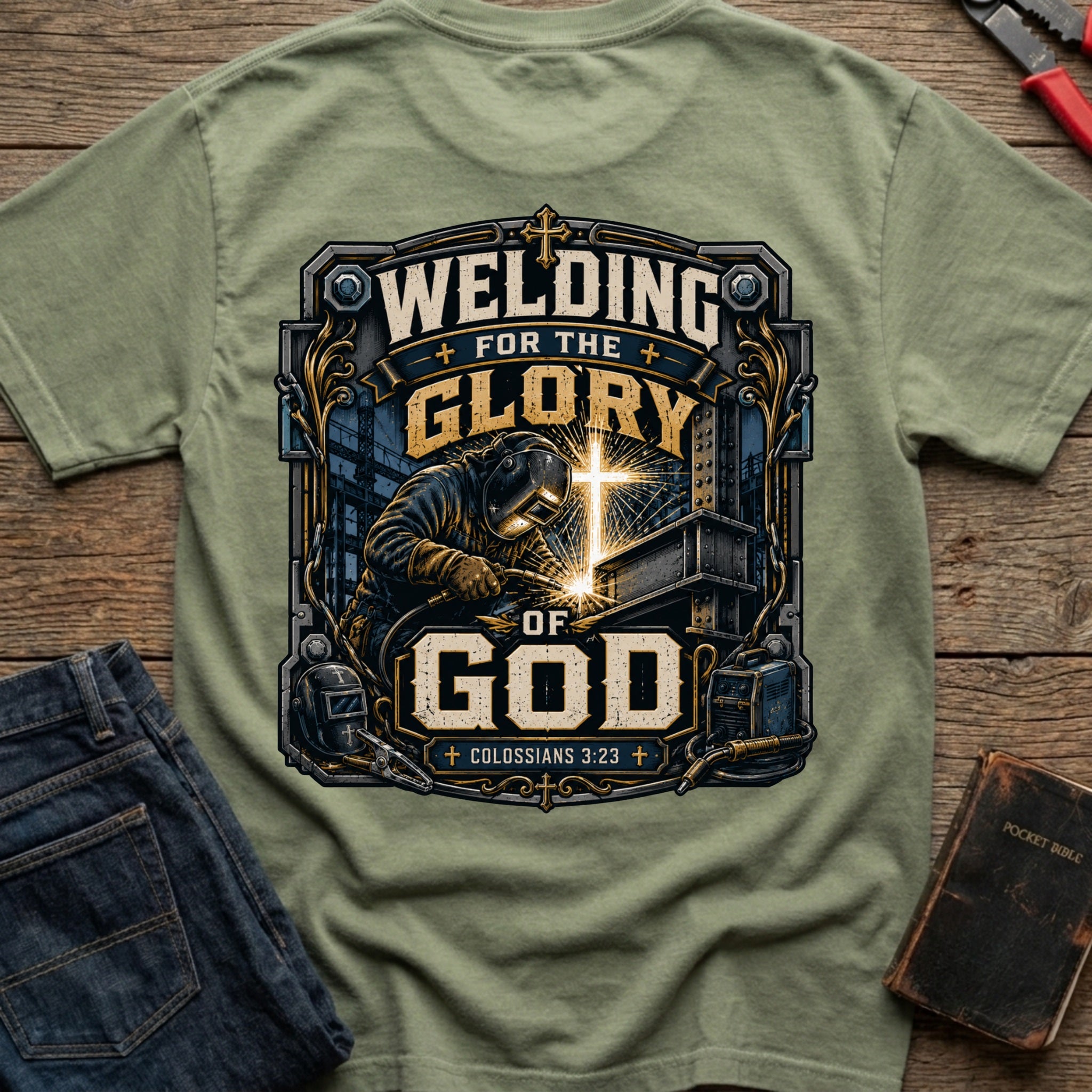 CrossGritOS|asset=75|template=5|color=Moss|view=back|file=Glory-of-GOD-T-Shirt-6a4fe3d450450ffbcc0a0680-printify-art-1-2_Moss_back_template-5.jpg