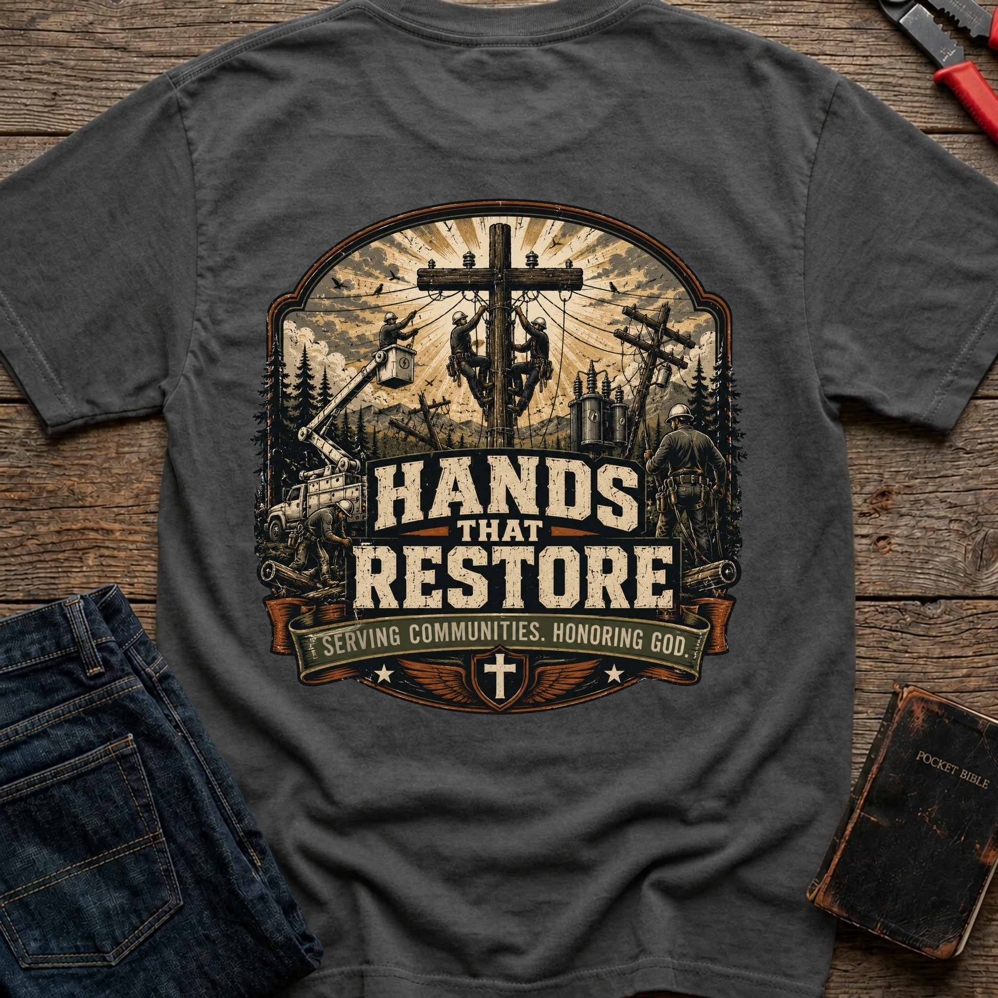 CrossGritOS|asset=47|template=1|color=Pepper|view=back|file=Hands-That-Restore-Honoring-GOD-T-Shirt-6a553bb8dea358be2a00c804-printify-art-1-2_Pepper_back_template-1.jpg