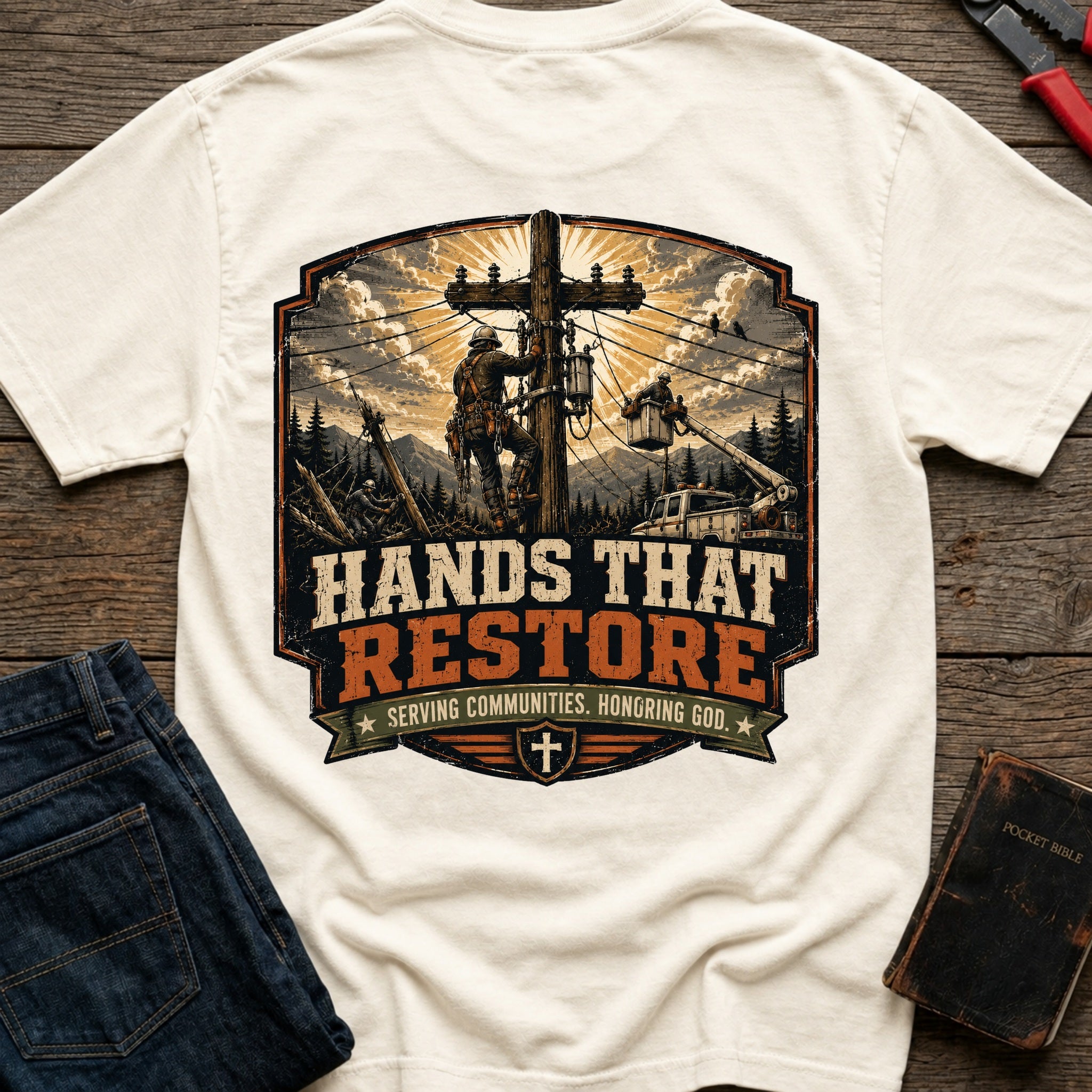 CrossGritOS|asset=48|template=3|color=Ivory|view=back|file=Hands-That-Restore-T-Shirt-6a553b4abee59db69d0fc9d6-printify-art-1-2_Ivory_back_template-3.jpg