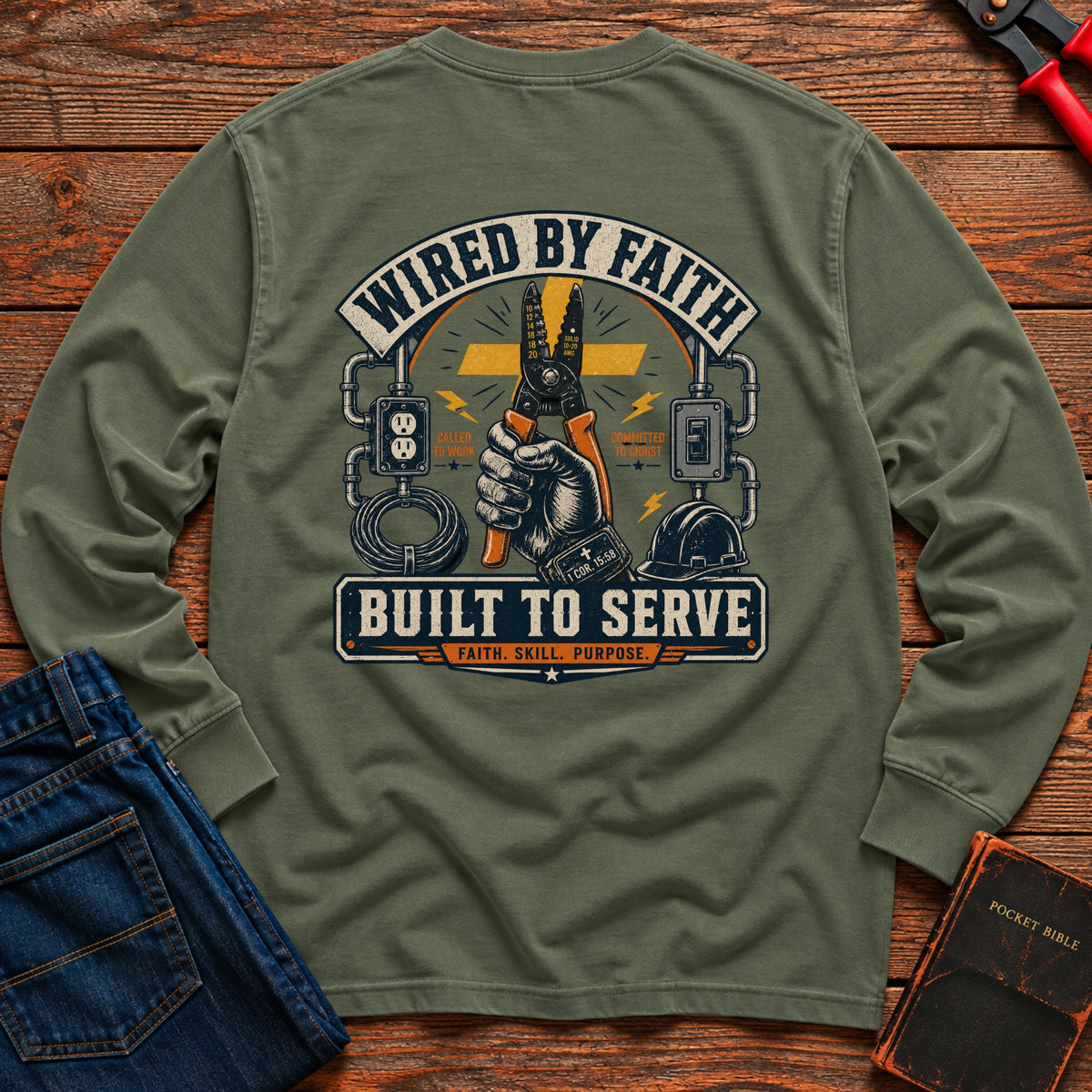 Wired By Faith Long Sleeve T-Shirt